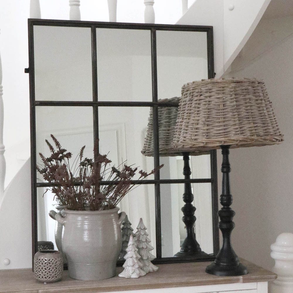 Spiegel Spiegel TILBURG antik braun Fenster 70x90cm Wandspiegel Farmhouse Fact