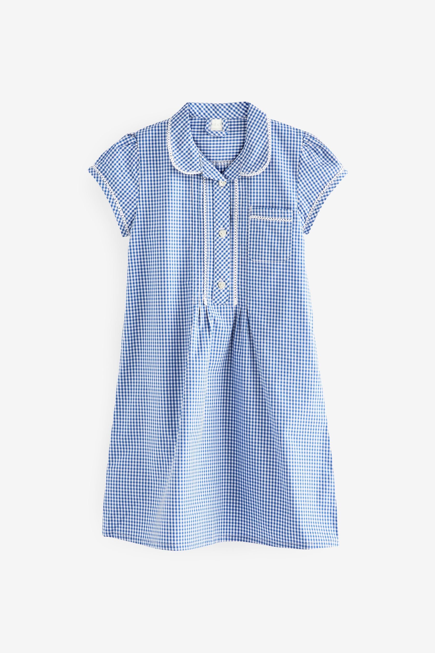 Next Karokleid Kleid mit Vichykaros, Knopfleiste günstig online kaufen