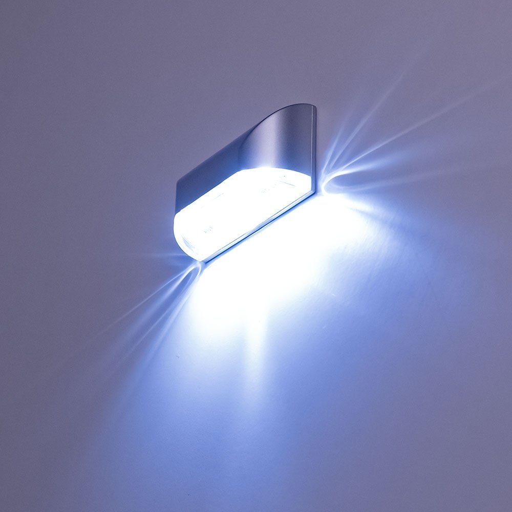 Bewegungsmelder LED LED-Leuchtmittel etc-shop Kaltweiß, Wandleuchte Wandleuchte, LED verbaut, Tageslichtweiß, Batteriebetrieben fest