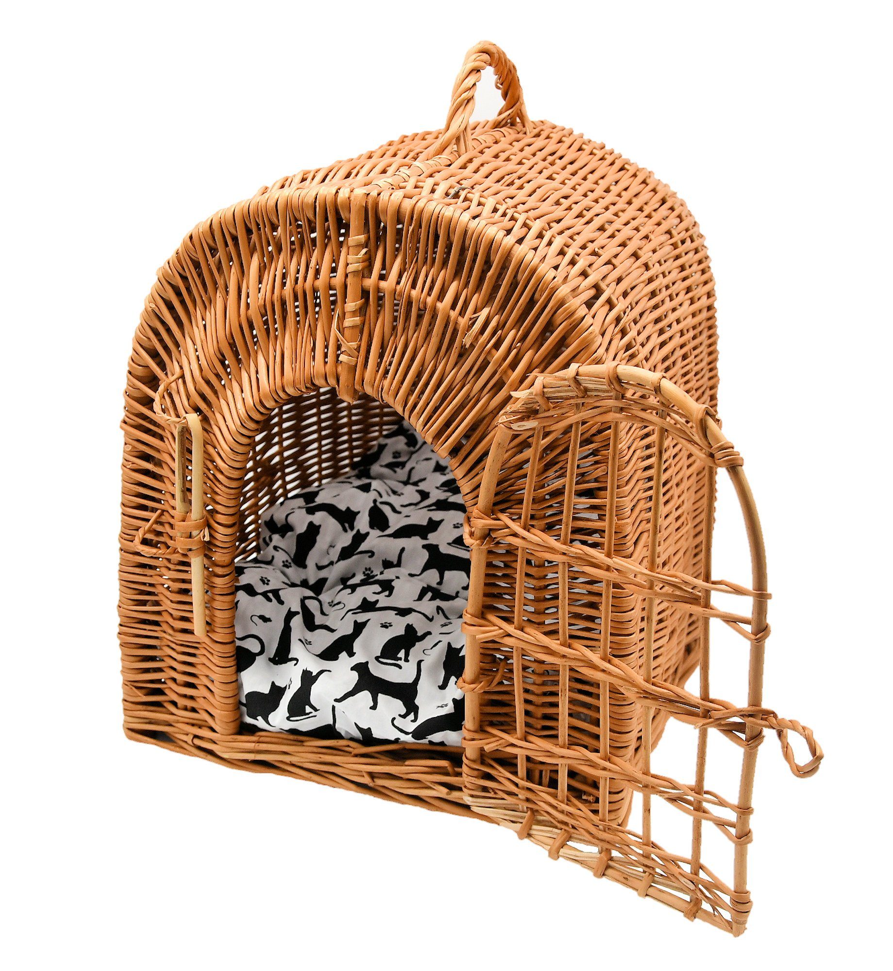 Tiertransportbox Katzentransportbox Katzen Katzenkorb Katzenhöhle aus Weide braun