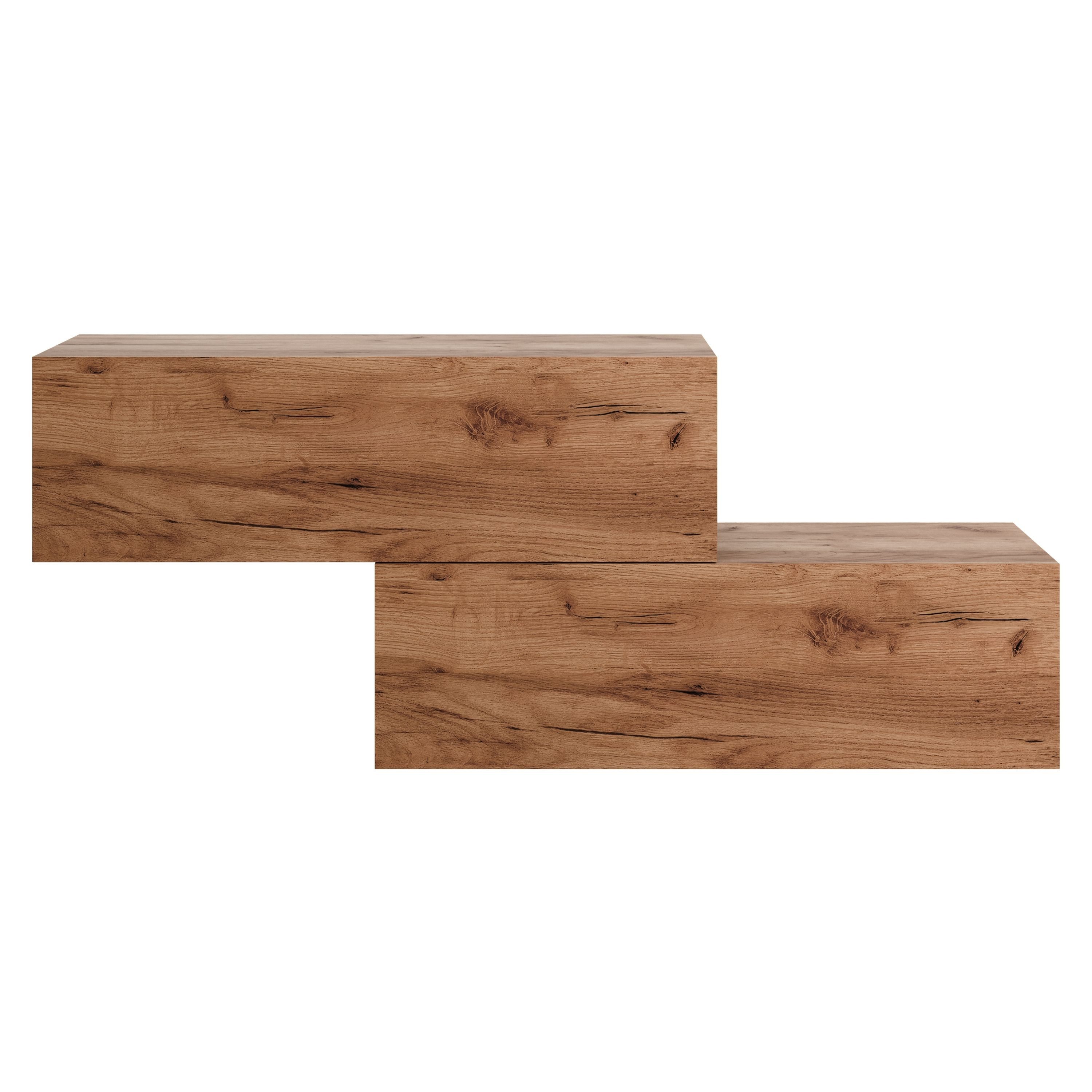 Planetmöbel Garderoben-Set 2x Hängeschrank WEST 100 cm gold eiche, (Gardero günstig online kaufen