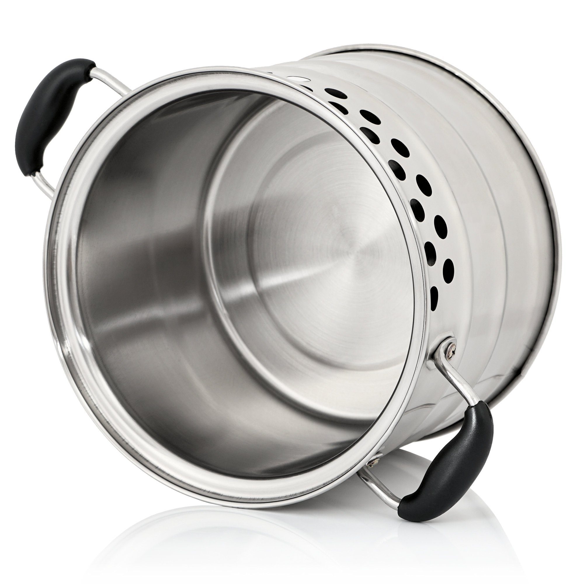 BBQ-Toro Feuertopf Edelstahl Kochtopf für Raketenofen, 7,0 Liter Topf mit Deckel, Edelstahl, Edelstahl Kochtopf für Raketenofen