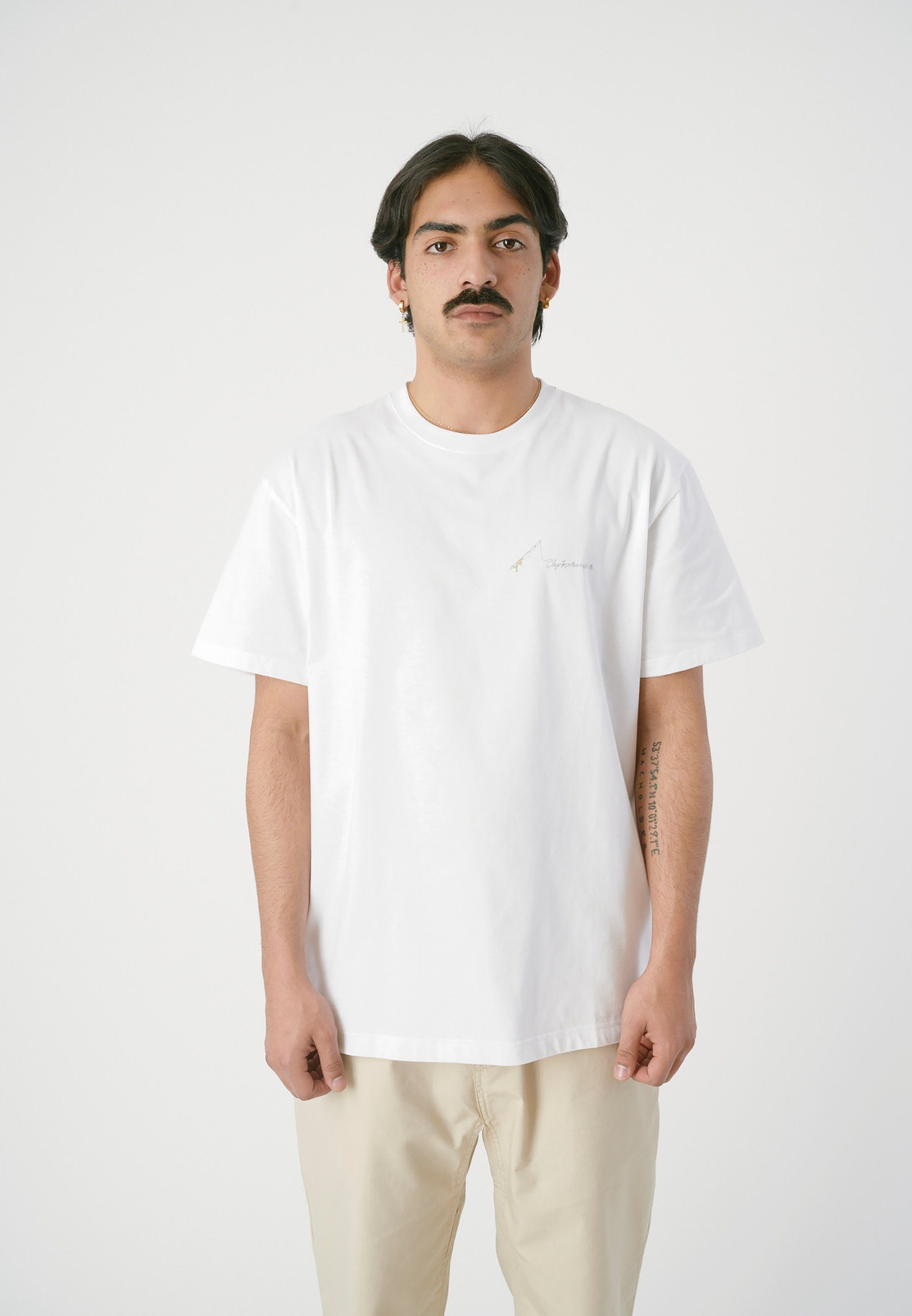 Cleptomanicx T-Shirt Big Fish mit stylischem Print weiß