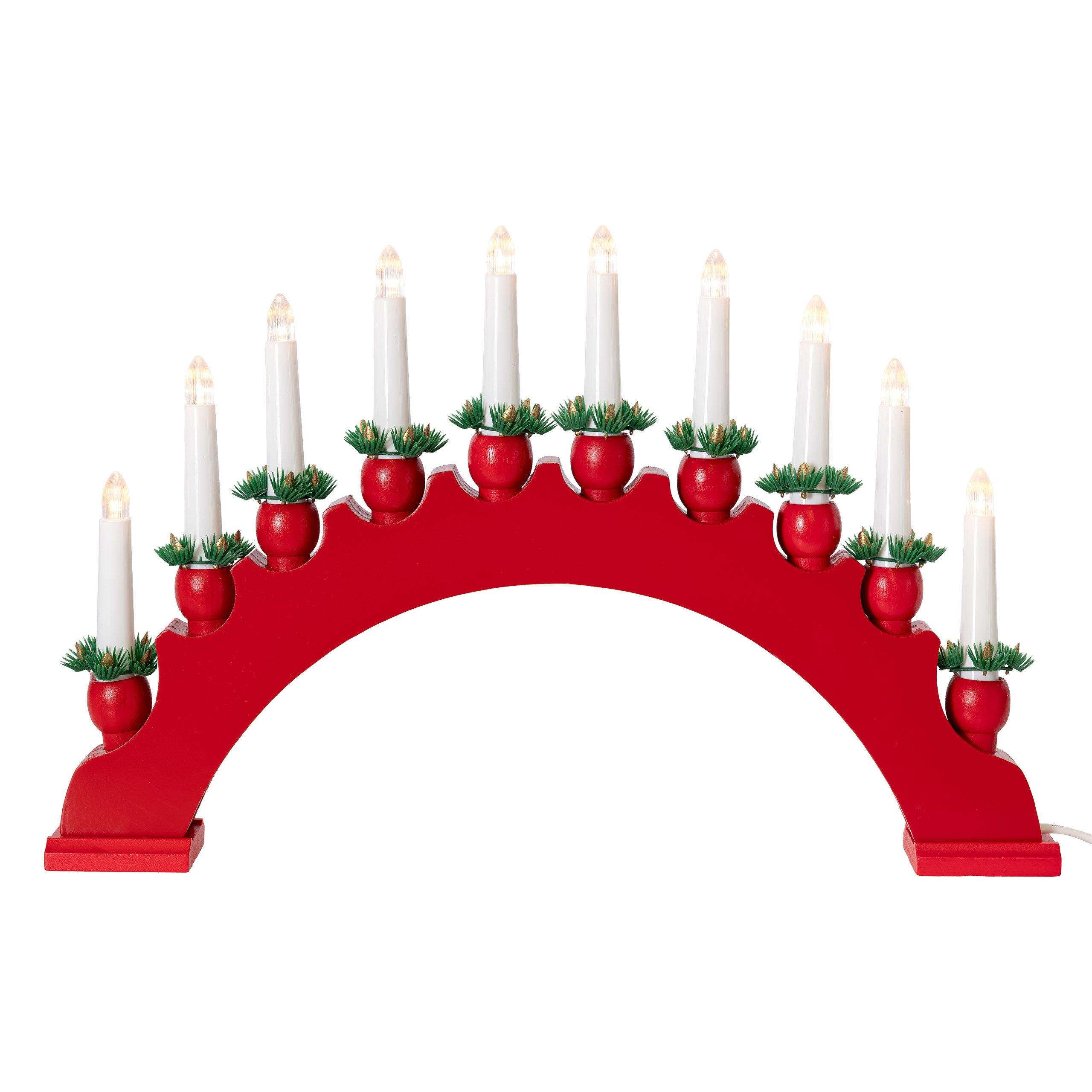Top Christmas LED Lichterbogen Lichterbogen aus Holz mit 10 LED Kerzen in E günstig online kaufen