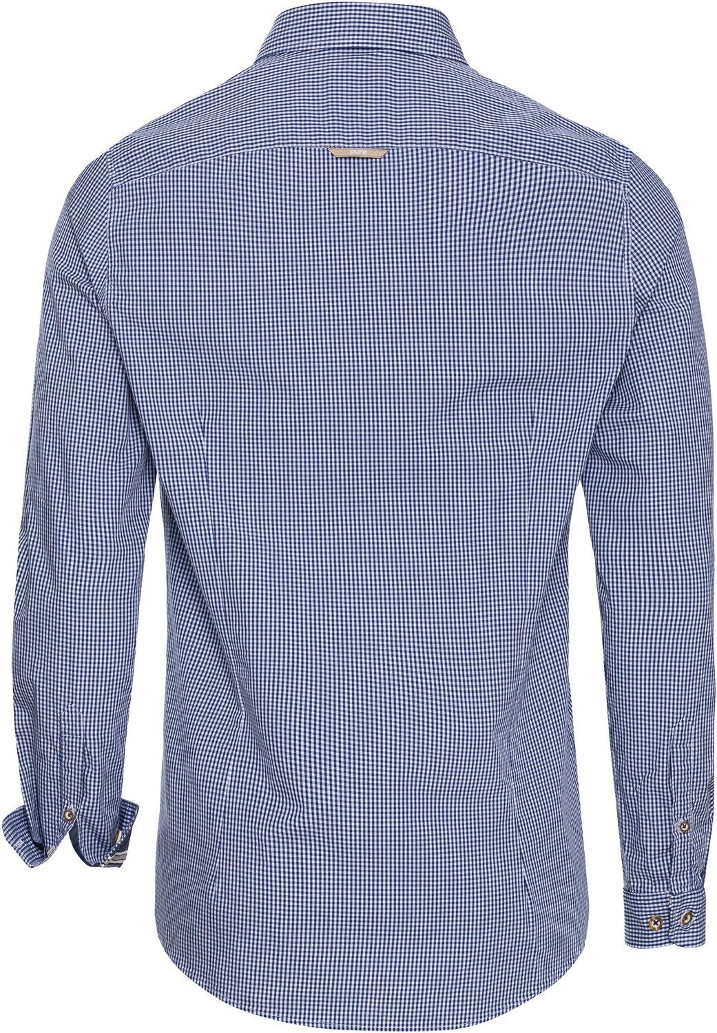 Pure Slim Fit Trachtenhemd Karo-Hemd Blau