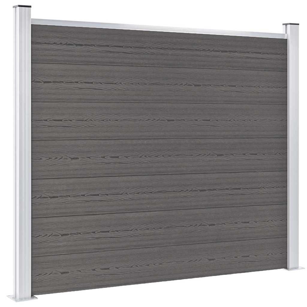 vidaXL Gartenzaun Zaunelement WPC 180x146 cm Grau, (1-St)