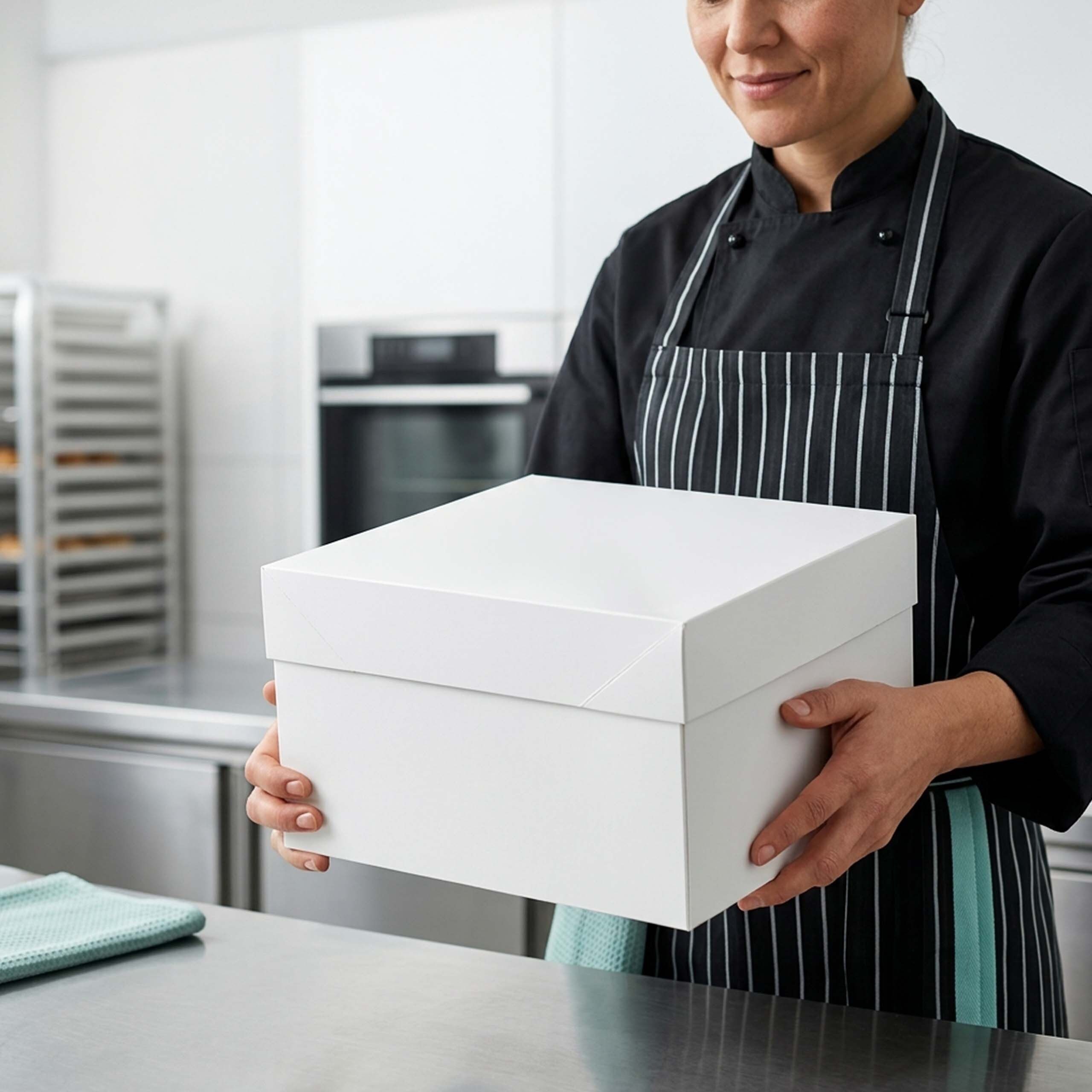 relaxdays Kuchentransportbox Tortenbox Set mit Cakeboards, Pappe, (2-tlg), 2er Pack – Bild 2 von 5