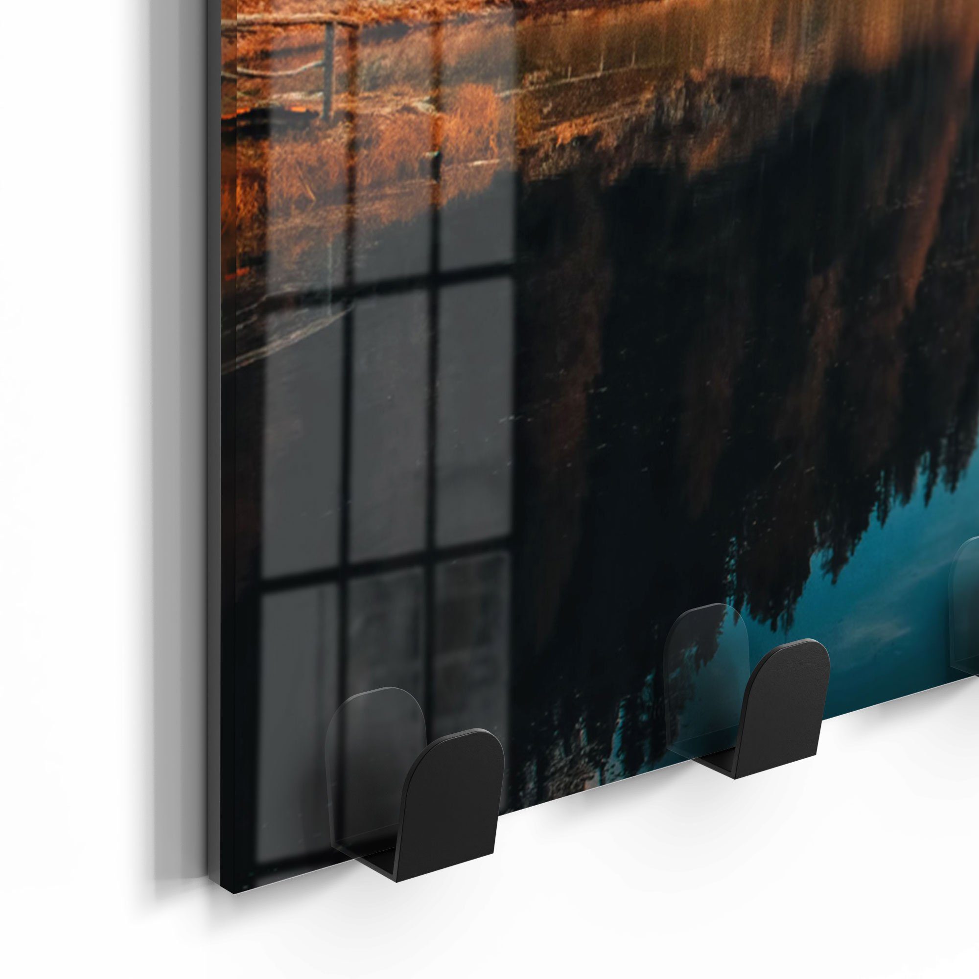 DEQORI Kleiderhaken 'Lago Antorno Panorama', magnetisch Glas Garderobe Paneel beschreibbar