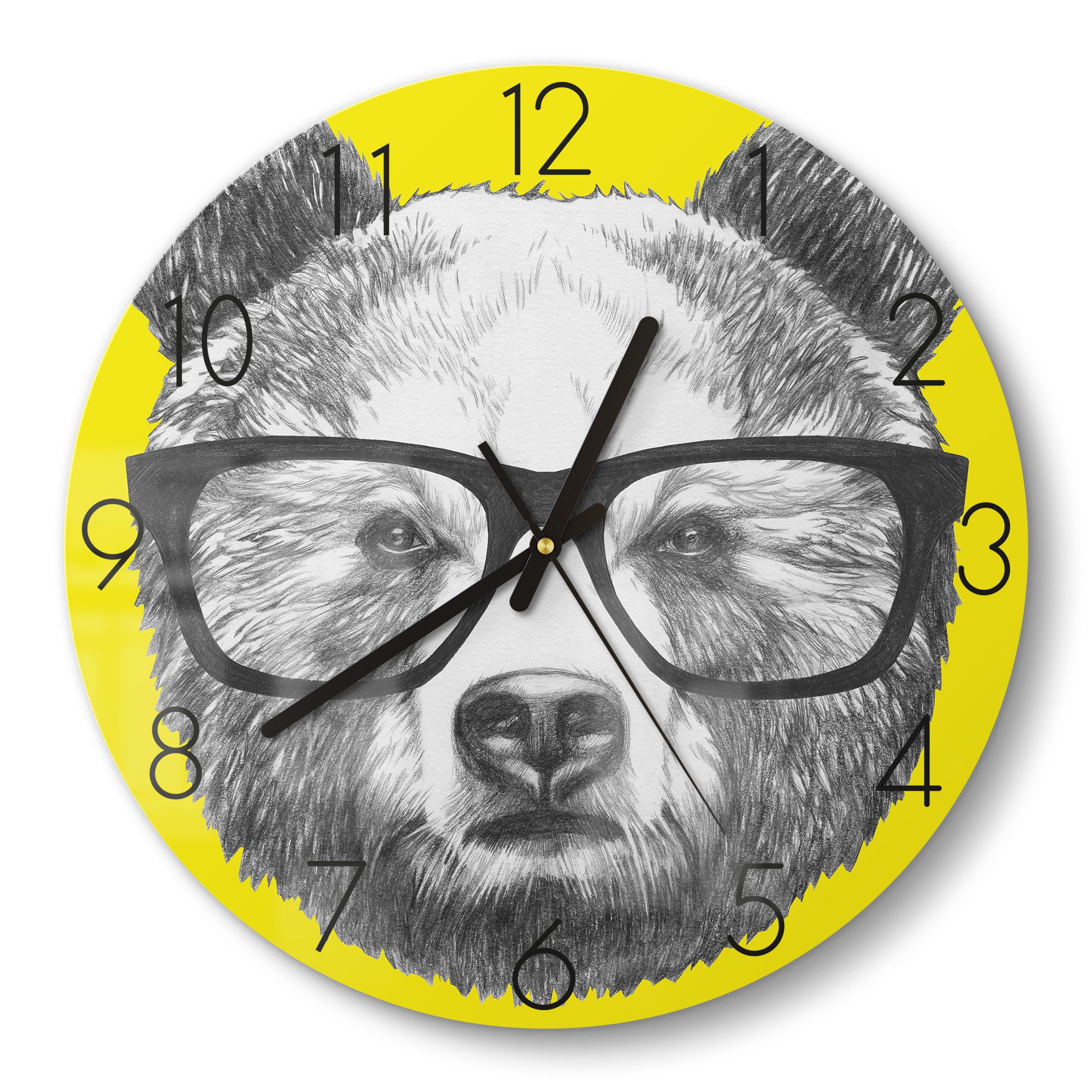 Wanduhr 'Intellektueller Bär'