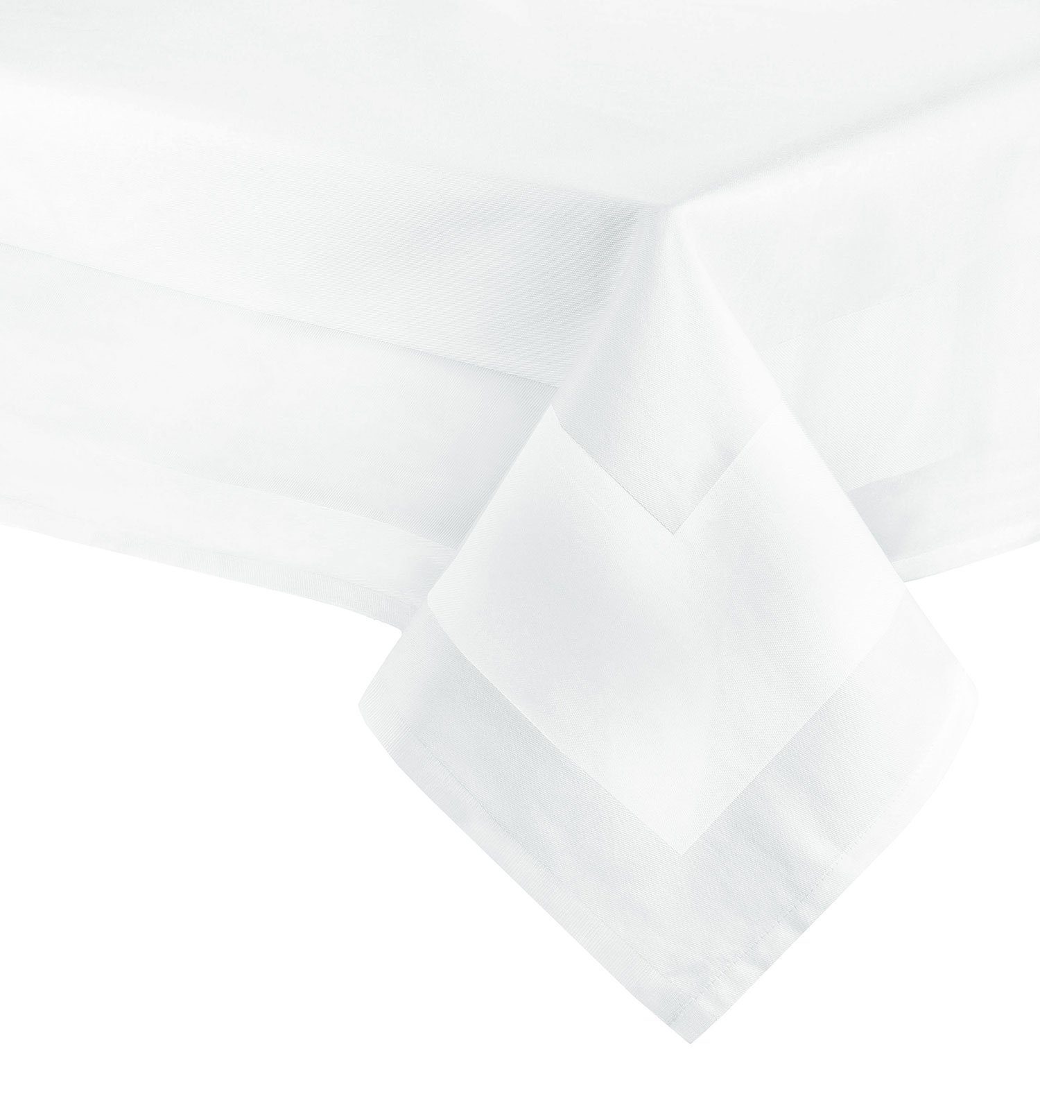 ZOLLNER Tischdecke, edle Atlaskante, 130 x 130 cm, 100% Baumwolle, Vollzwirn, vom Hotelwäschespezialisten