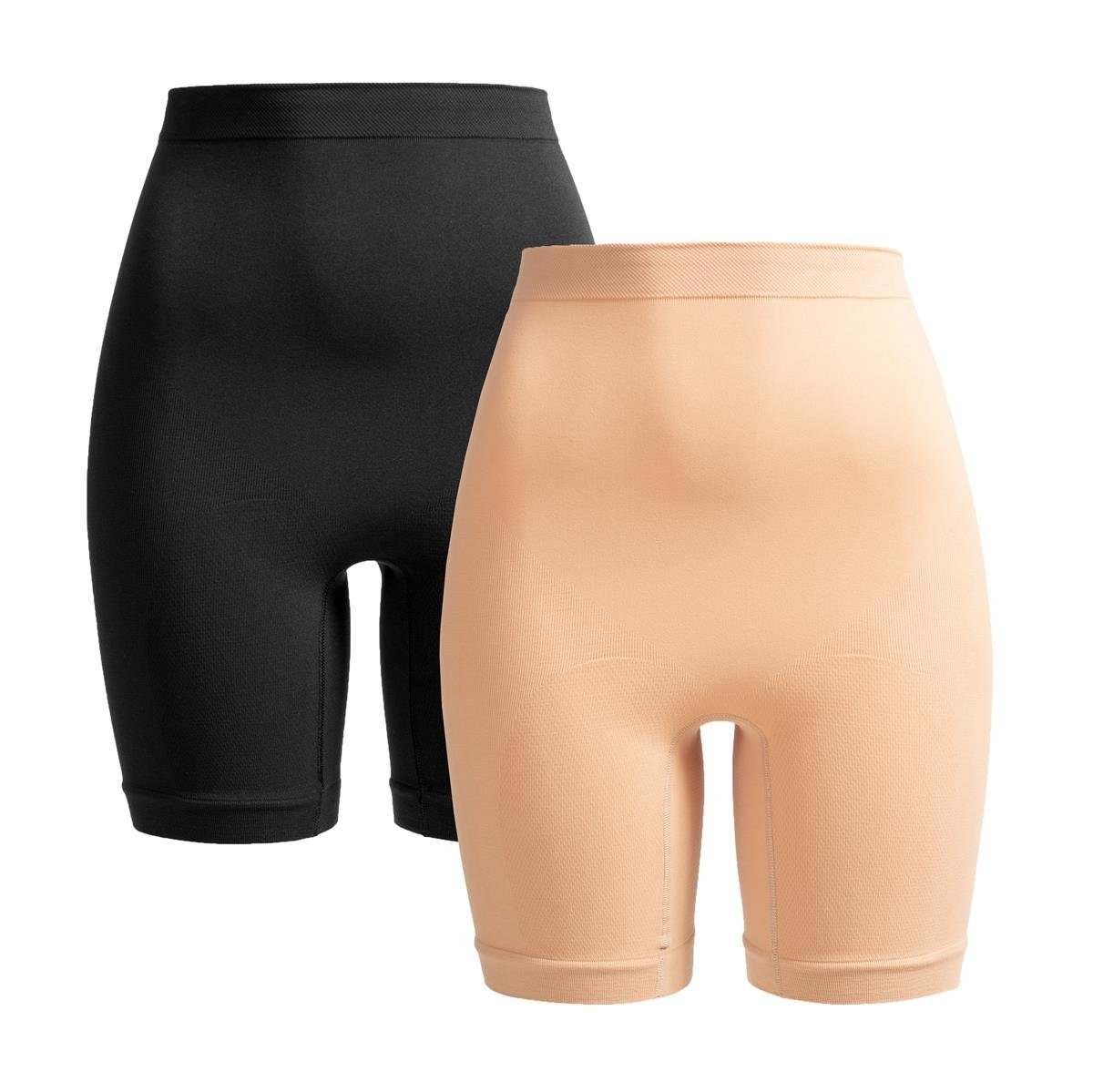 Herzmutter Shapingpants Shaping Shorts Damen - 2-St) Shapewear Unterwäsche (Packung, Schwarz/Beige