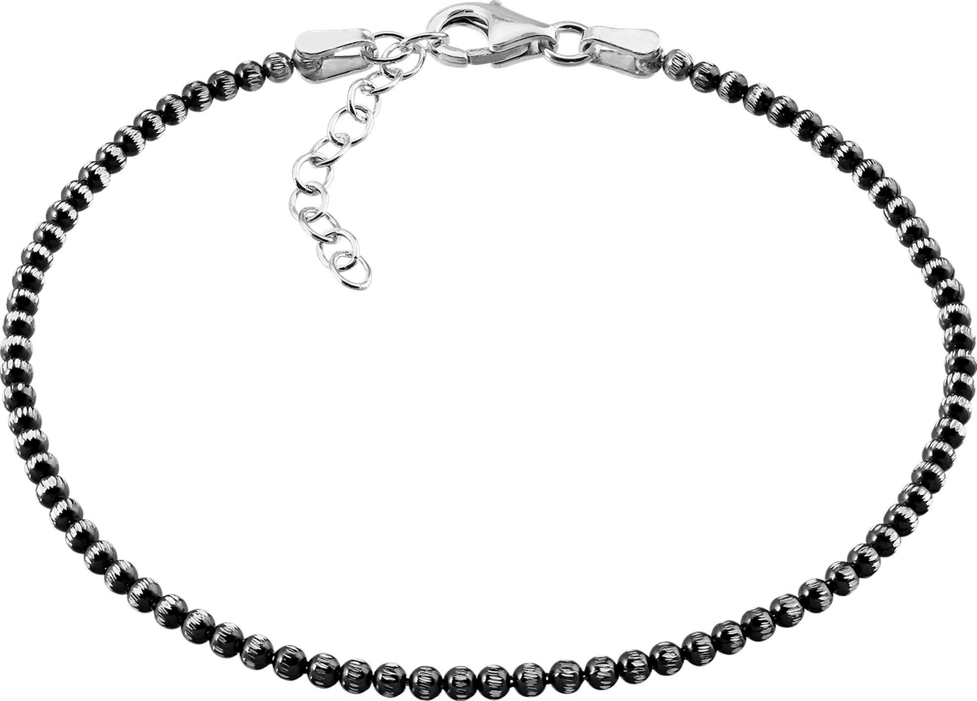 SilberDream Silberarmband SilberDream Armband 18-21cm schwarz (Armband), Damen Armband (Kugeln) ca. 18cm - 21cm, 925 Sterling Silber, Farbe: si