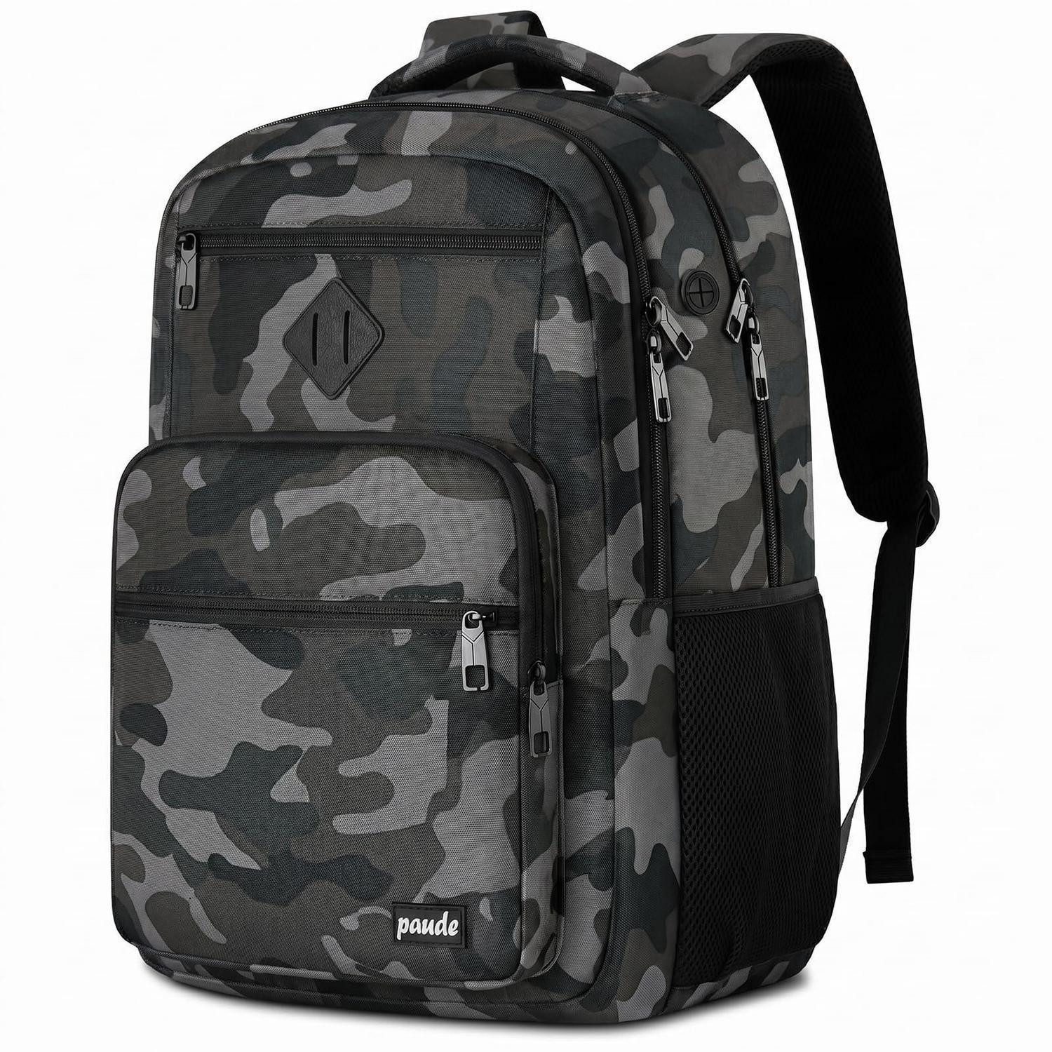 LuxusKollektion Laptoprucksack Rucksack Herren Camouflage Schwarz 15.6 Zoll