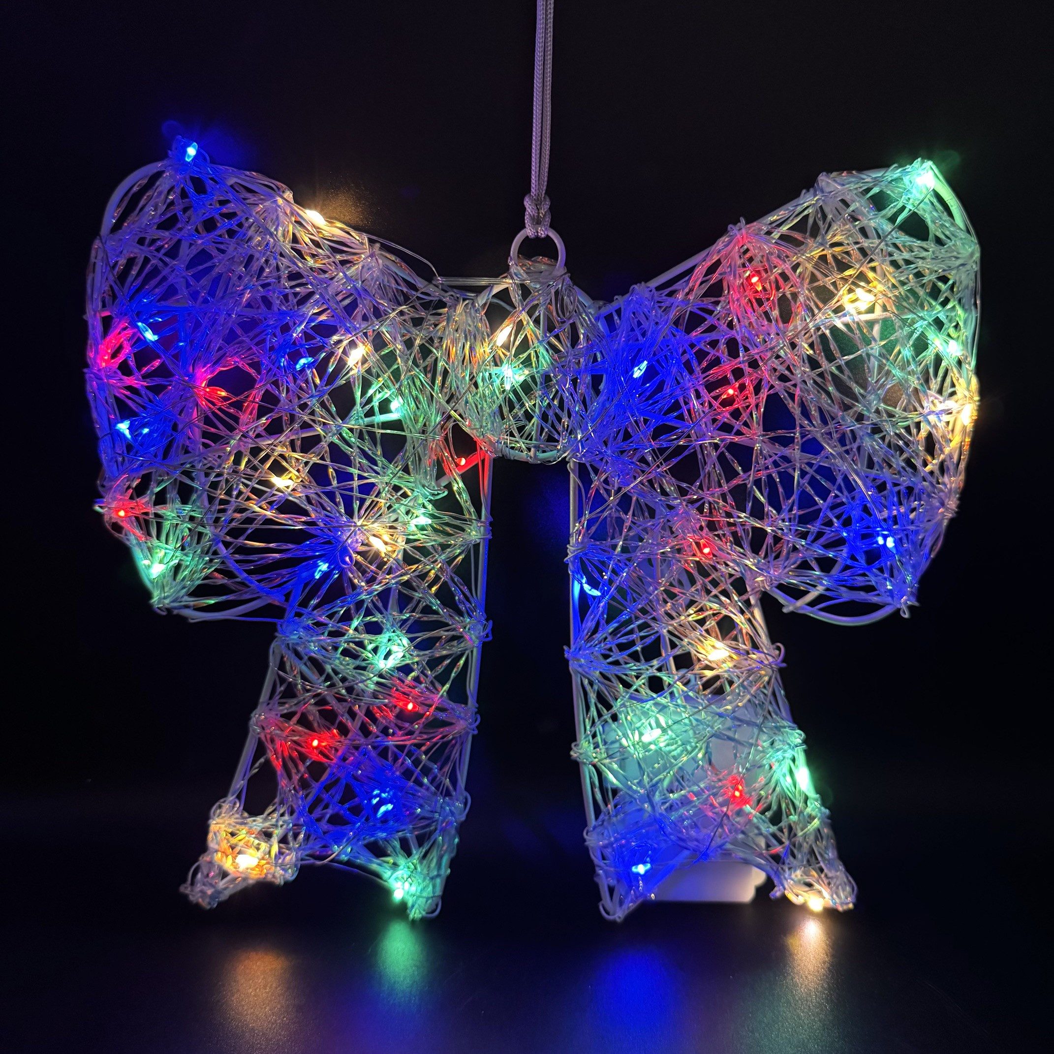 Online-Fuchs Weihnachtsbaumschleife mit LED-Lichterkette und 6-Stunden Timer - Weihnachtsdeko, für den Innen- und geschützten Außenbereich geeignet
