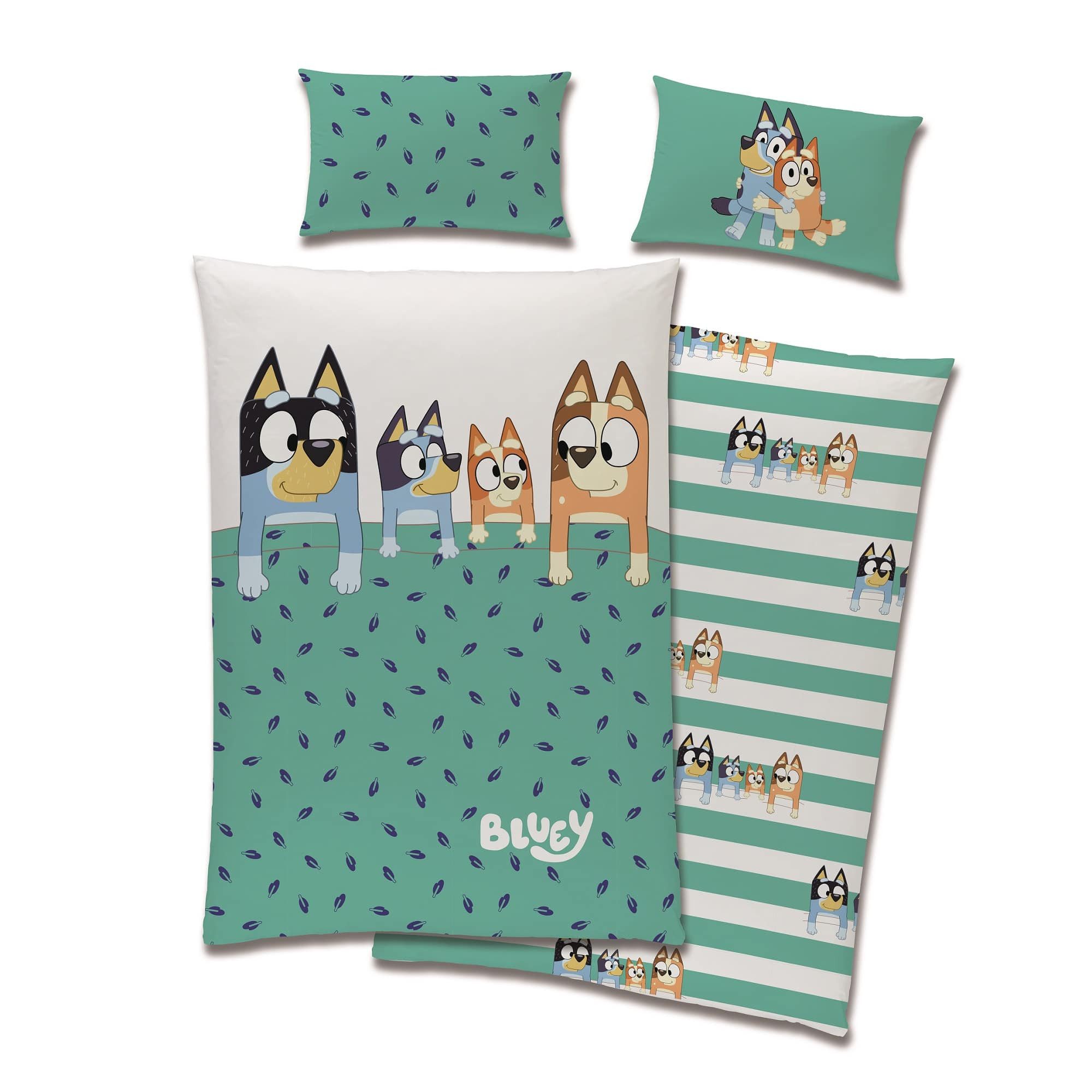 Familando Kinderbettwäsche Bluey "Family" Babygröße 100x135 günstig online kaufen