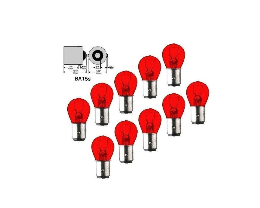 Kummert Business KFZ-Ersatzleuchte 10x Glühbirnen BA15S Rot P21W 12 Volt Glühlampen Rücklicht Stoplicht