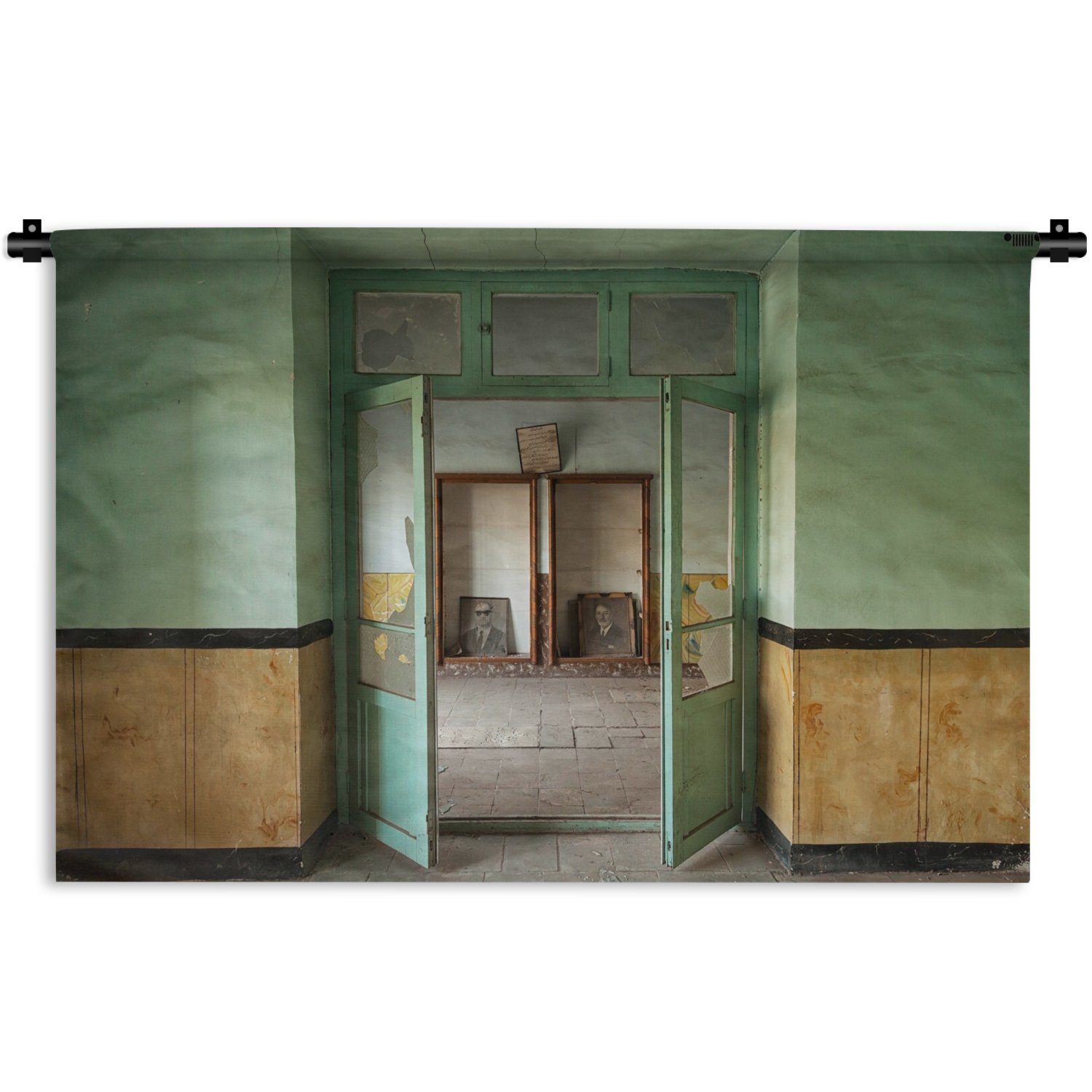 MuchoWow Wanddekoobjekt Tür Wandbehang, - Architektur Grün Schlafzimmer, Kinderzimmer Wanddeko - Kleid, Glas, für Wohnzimmer, 
