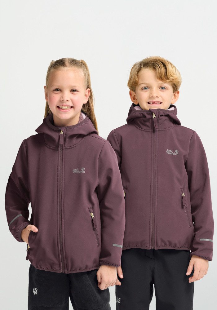 Jack Wolfskin Softshelljacke FOURWINDS JKT K wasserabweisend, windabweisend, mit Reißverschluss