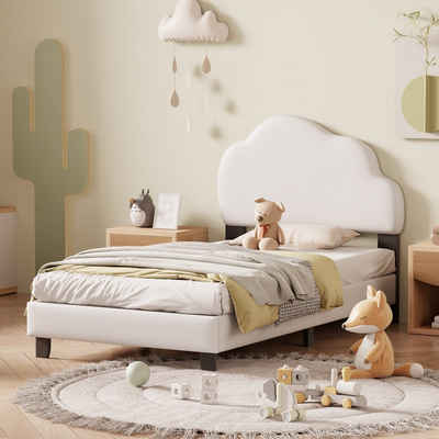 BlingBin Polsterbett Kinderbett Jungen- und Mädchenbett 90*200cm (1er Set, 1-tlg., Bett ohne Matratzen), mit wolkenförmiger Rückenlehne