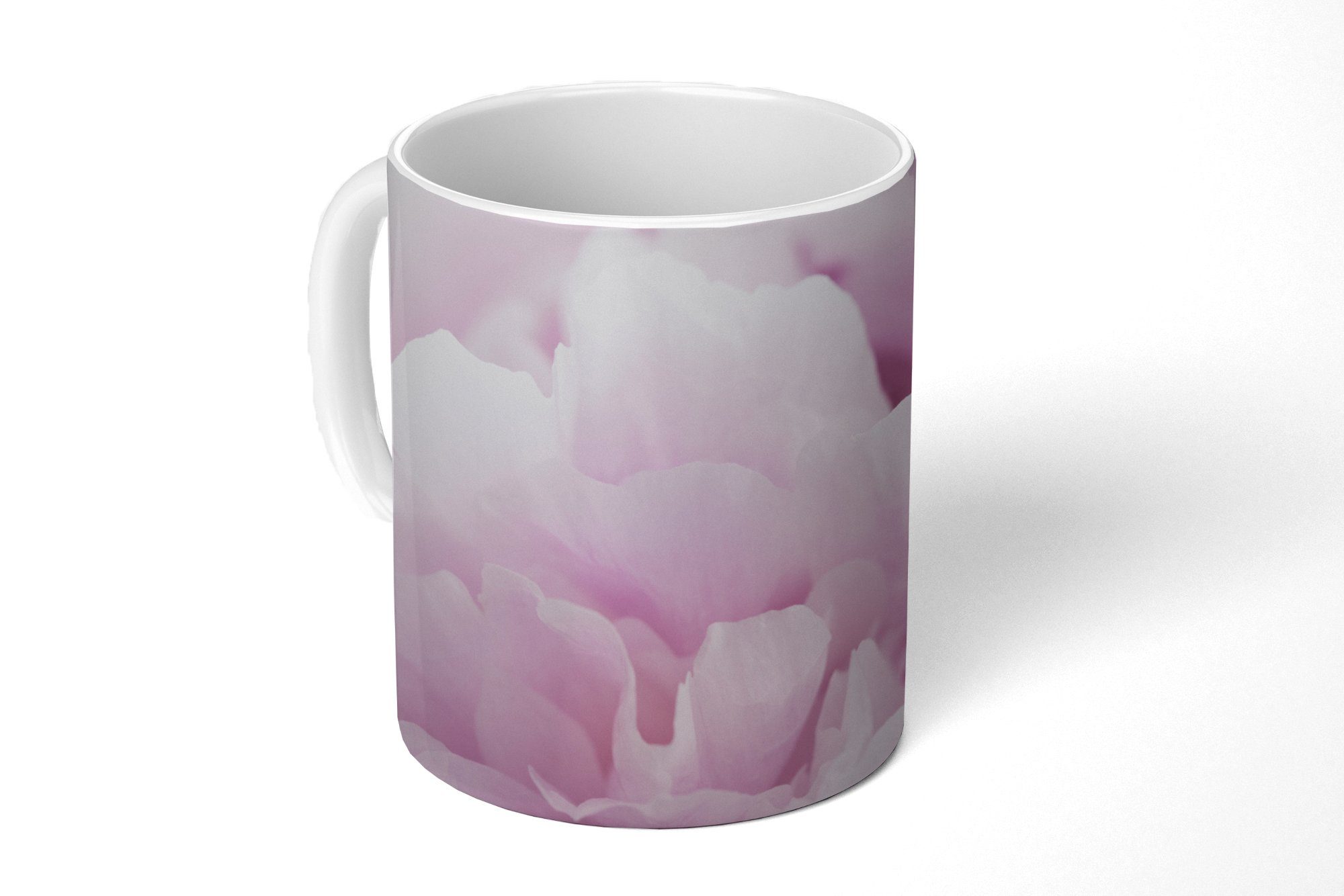 MuchoWow Tasse Nahaufnahme einer rosa Pfingstrose, Keramik, Kaffeetassen, Teetasse, Becher, Teetasse, Geschenk
