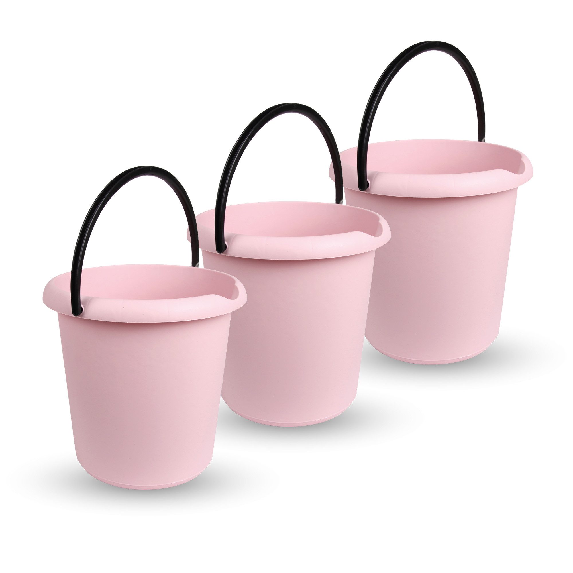 ProHome Putzeimer Kunststoff-Eimer, (3er Set), Haushaltseimer, 5 Liter, Eimer BPA-frei, Made in EU