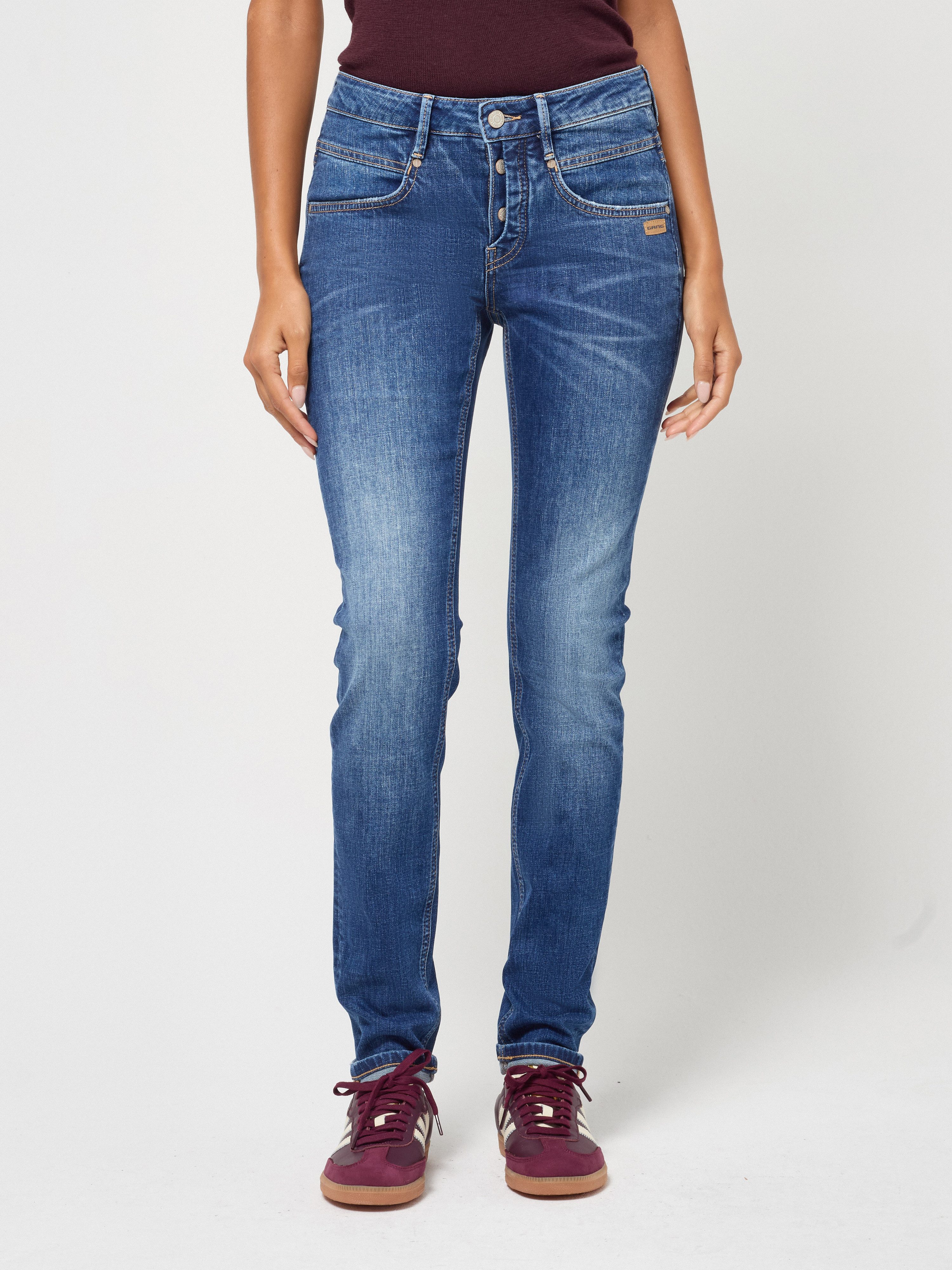 GANG Skinny-fit-Jeans 94MEDINA mit stylischer halb offener Knopfleiste