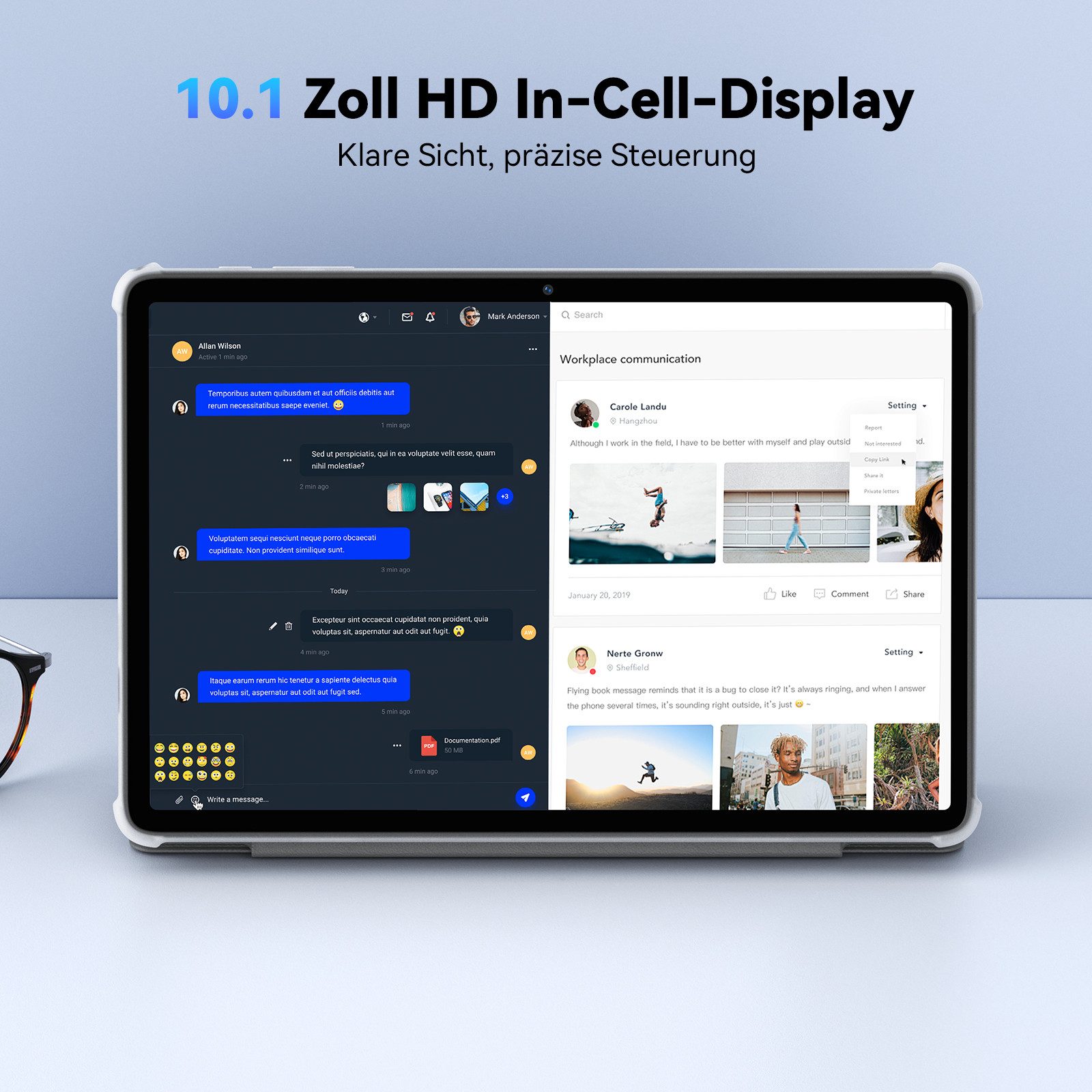 VekfulPC 10" Android 16 256GB mit Zubehör Tablet (10", 256 GB, Android 16, Android 16, mit Stift/Maus/Tastatur, Gemini Al)