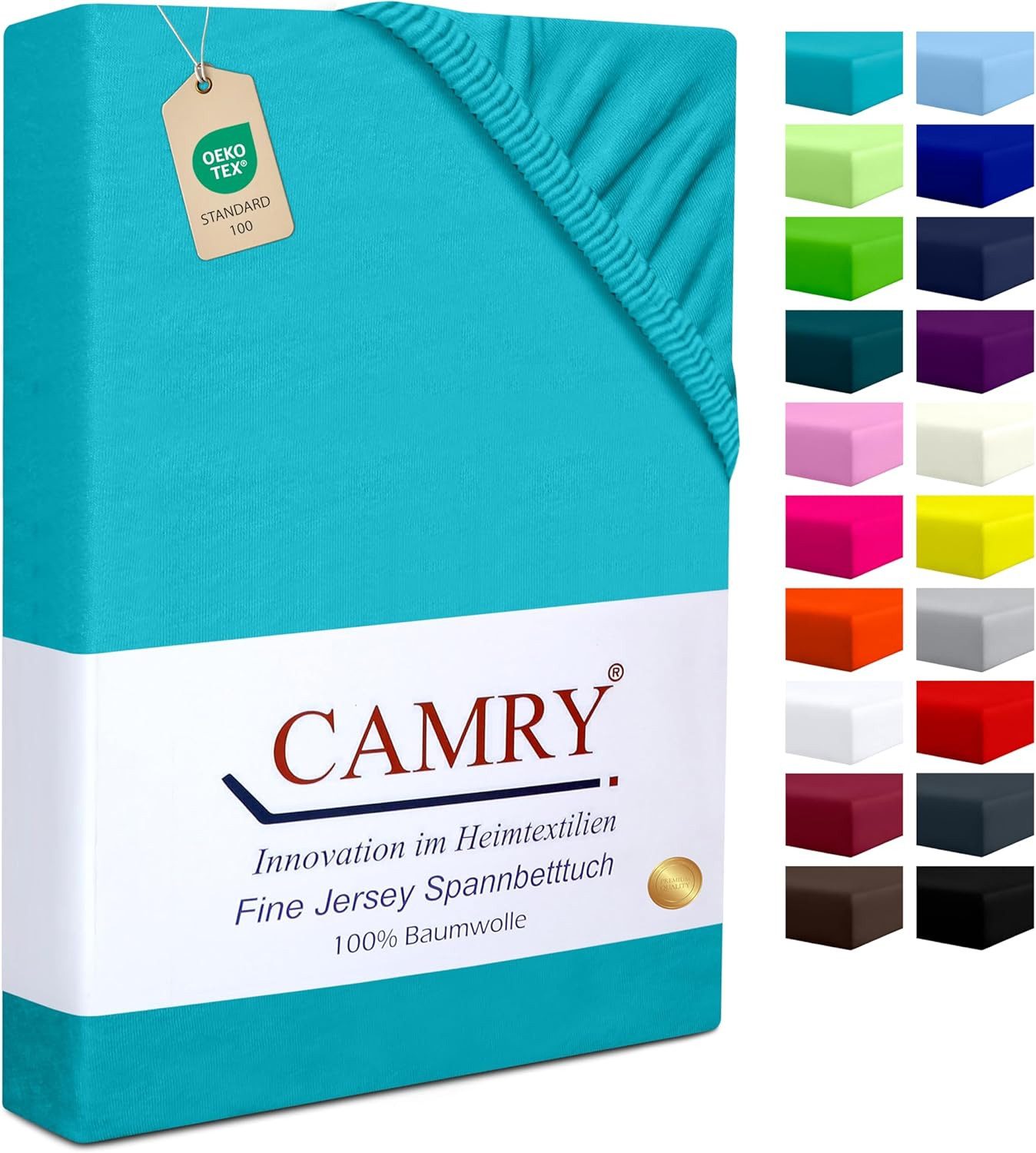 Camry Spannbettlaken CLASSIC Jersey 100% Baumwolle Spannbetttuch atmungsaktiv Gummizug, Jersey Baumwolle, Gummizug: rundum, 100% Baumwolle, alle Matratzenhöhen, atmungsaktiv, pflegeleicht