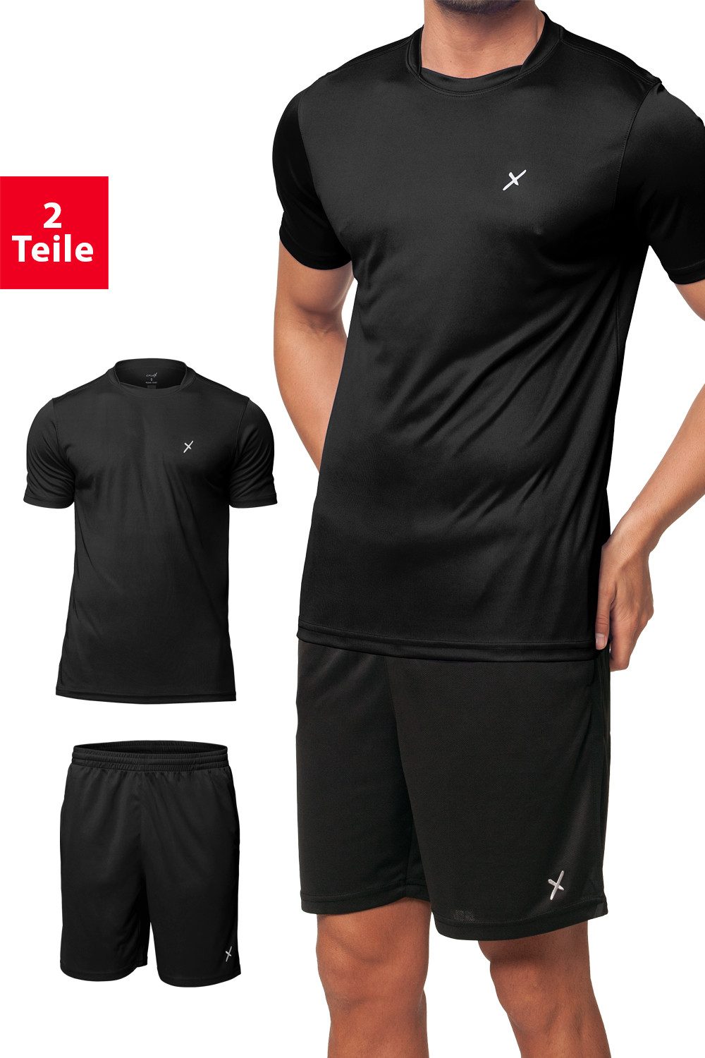 CFLEX Trainingsshirt Herren Sport-Set (2-teilig) - T-Shirt & Shorts - Sportswear Collection