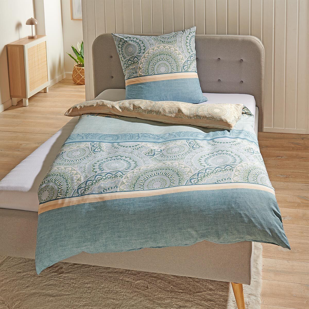 TRAUMSCHLAF Bettwäsche Karlsruhe grün, Mikrofaser, 2 teilig günstig online kaufen