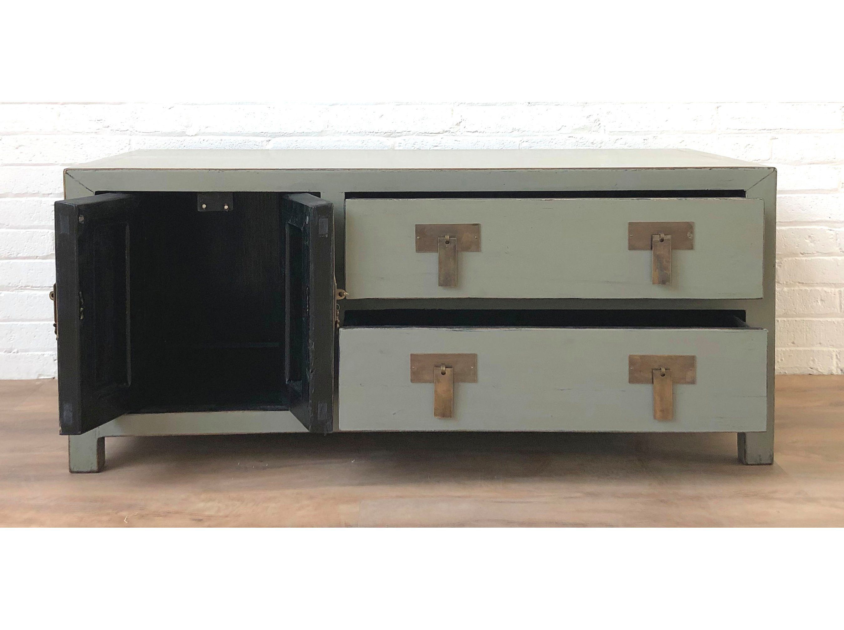 OPIUM OUTLET Kommode Schrank Lowboard Sideboard TV-Kommode Fernsehschrank shabby-chic (komplett montiert, Asia Möbel Hochzeitsschrank), asiatisch chinesisch orientalisch vintage Landhaus-Stil