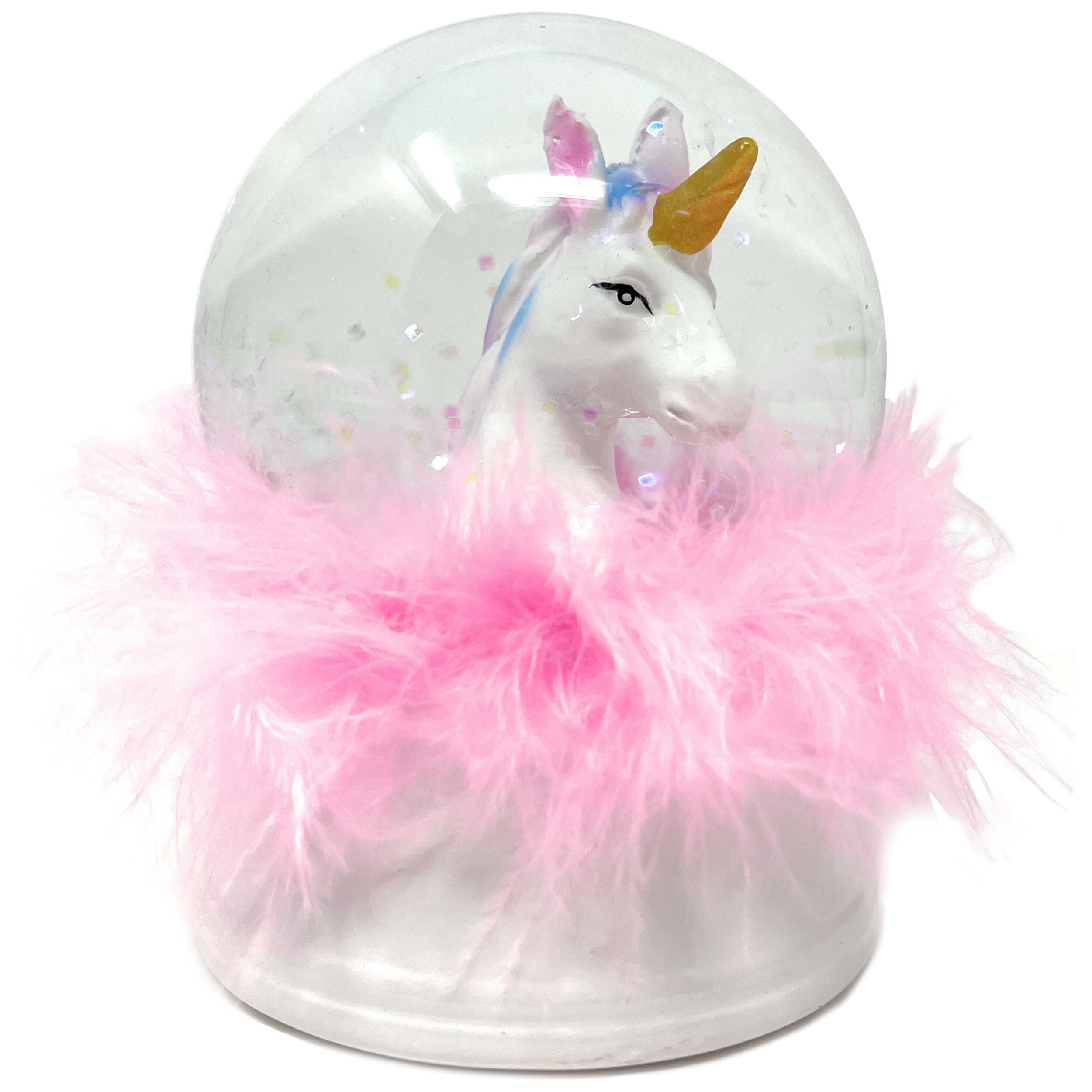 AMLI Schneekugel Schneekugel Einhorn Glas Glitzer, Snowglobe Glitzerkugel Unicorn mit Licht