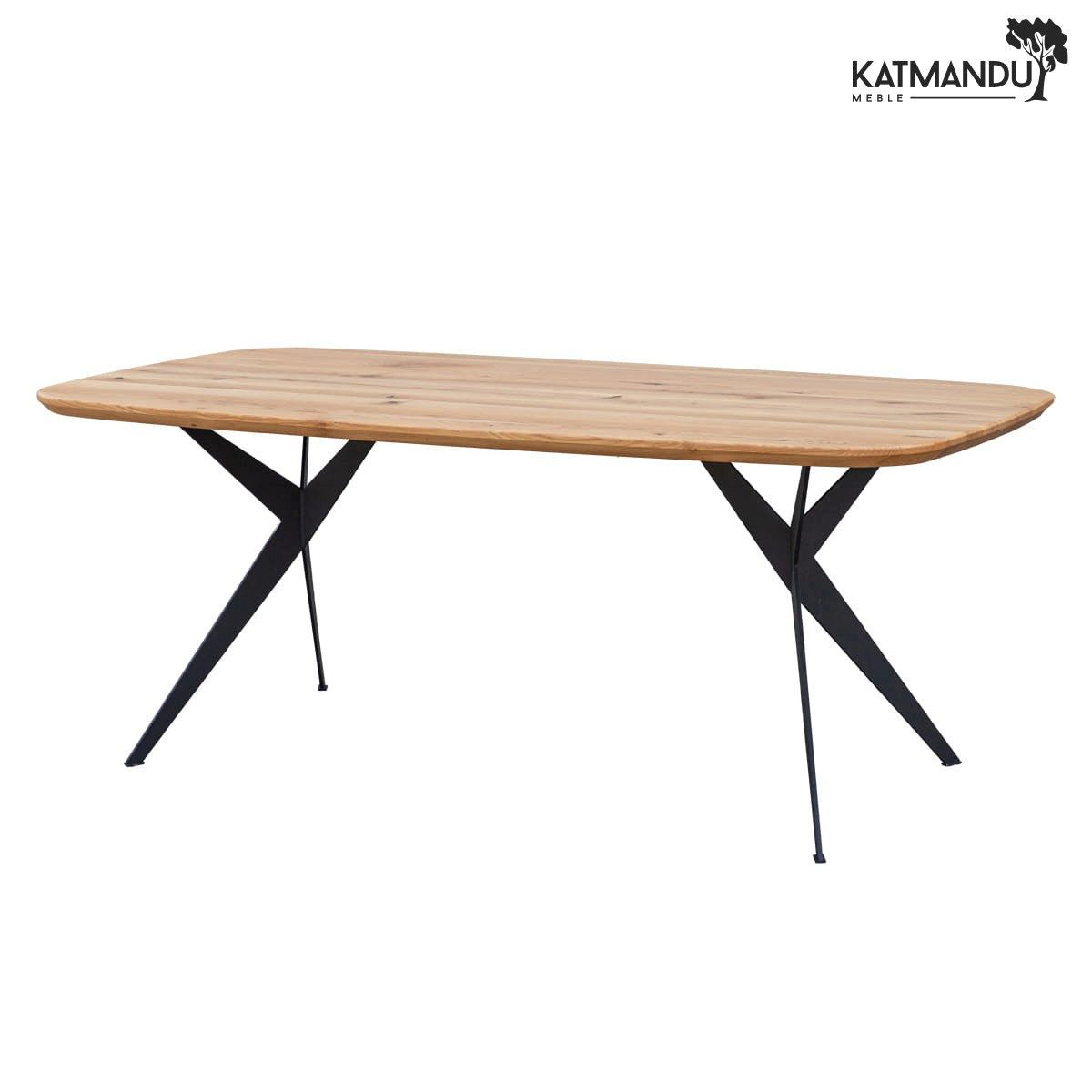 Katmandu Esstisch Esstisch Sistina 160 × 90 cm oval – Massiver Eichenholztisch mit Metal