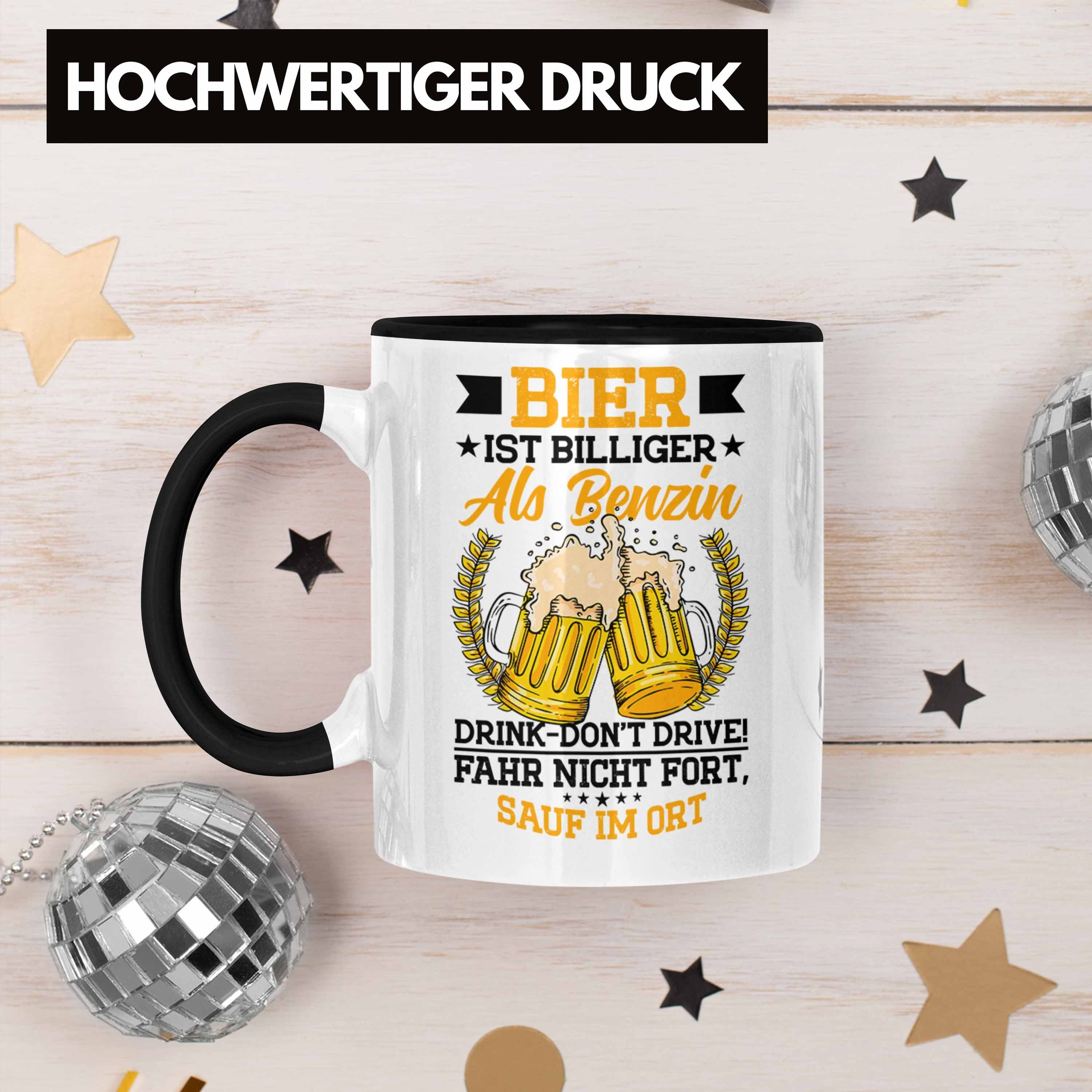 Geschenk Lustiges Schwarz Ort Sauf Land Tasse Trendation Trinker Geschenkidee - Trendation Bier Tasse Im