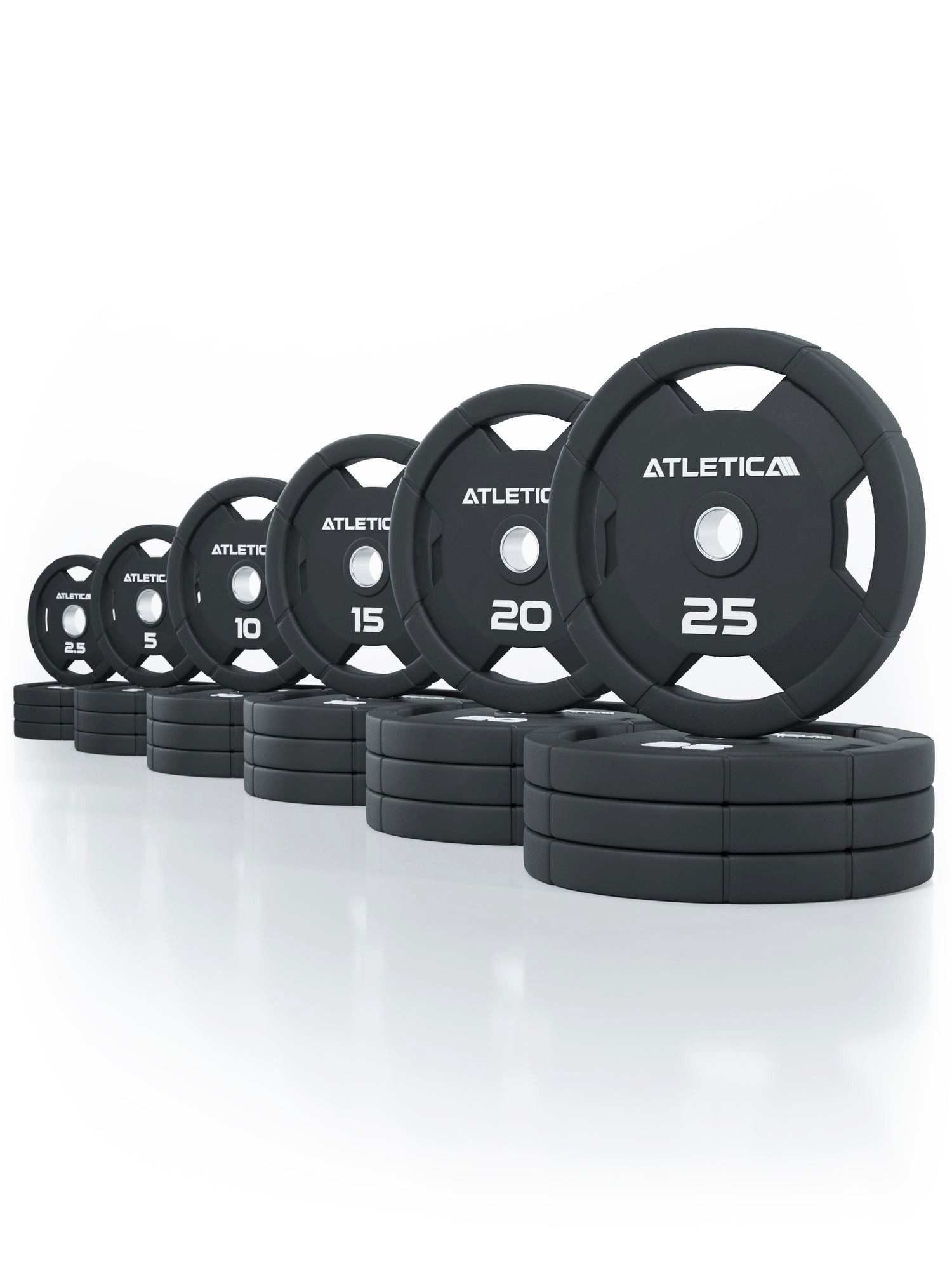 Hantelscheiben 4H Rubber Plates, 310kg Set, Gummierte Hantelscheiben