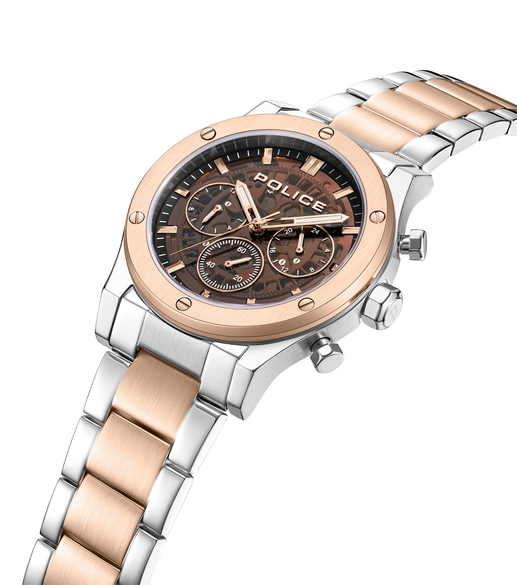Police Quarzuhr Knotty PEWJK0006441M-SET, (Set, 2-tlg., mit Armband), Armbanduhr, Herrenuhr, Edelstahlarmband, Ideal auch als Geschenk