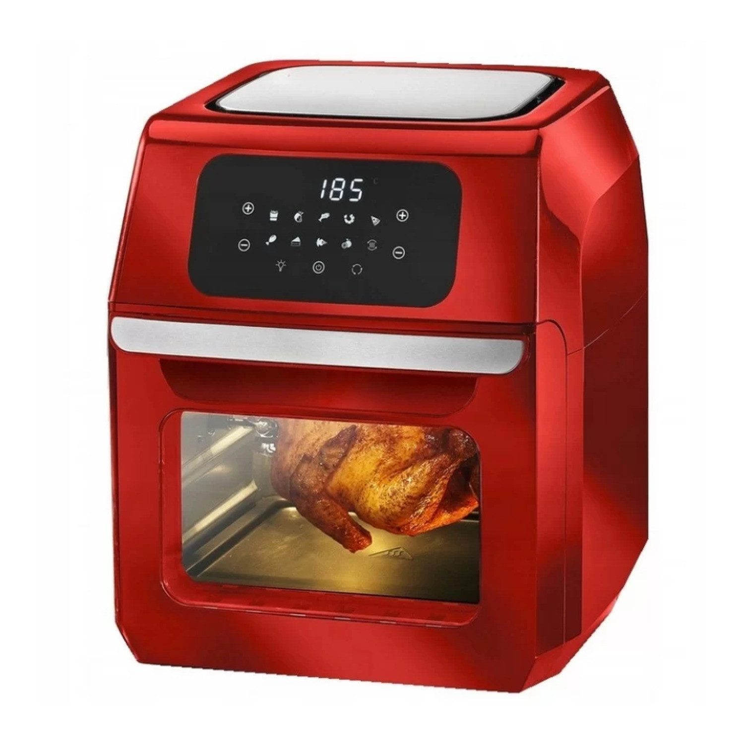 GOURMETmaxx Heißluftfritteuse GOURMETmaxx Digitale Heißluftfritteuse XL 12L rot (04785), 1800,00 W, Digitales LED-Display, Timerfunktion, 10 Programme