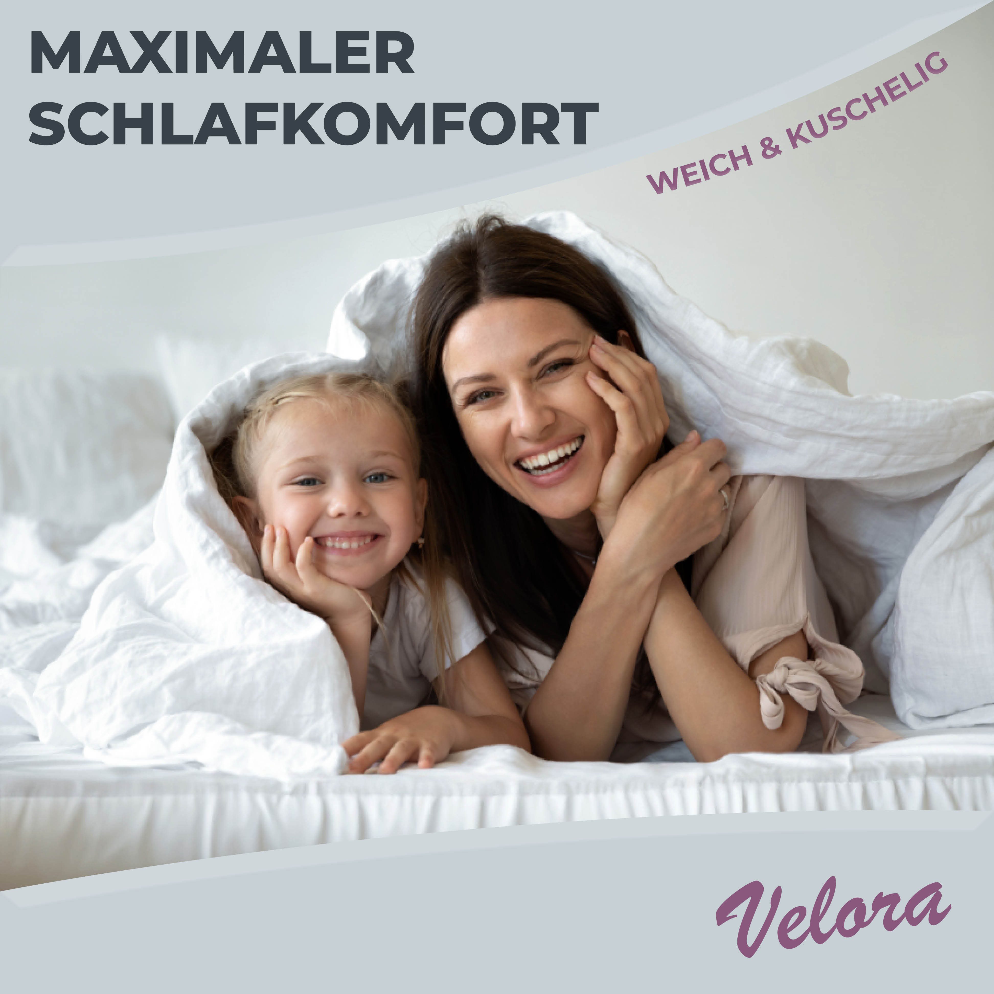 VELORA Bett-Set Bettdecke 135x200 – Allergikerfreundlich & atmungsaktiv, Füllung: Polyester, natürliche Ganzjahresdecke - Vegane Bettdecke