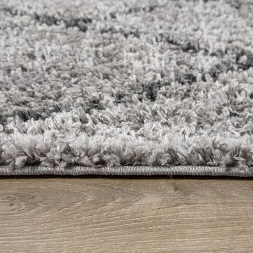 Hochflor-Teppich Kalmar 444, Paco Home, rund, Höhe: 40 mm, Scandi Design, Rauten Muster, weich & kuschelig
