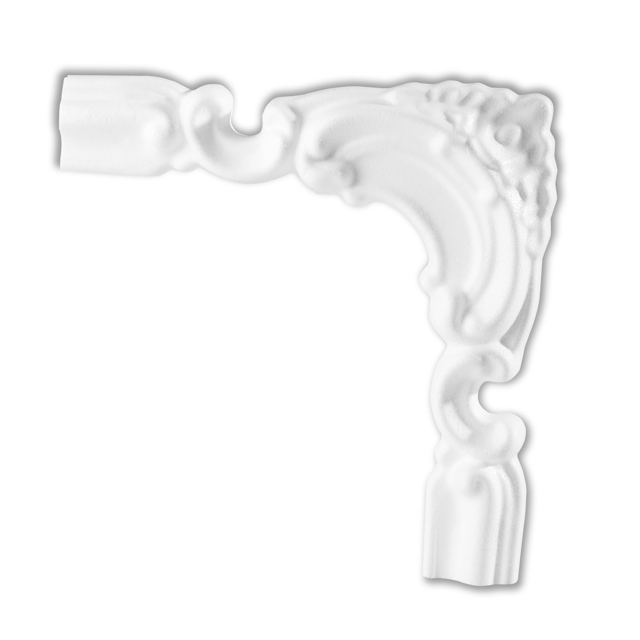 Homestar Zierleiste Bogen BU 40 D (r=120 mm), zum kleben, Kleberverbrauch: ca. 30 g/m, Polystyrol, Set, 4-St., passend zu Zierleiste U 40, überstreichbar