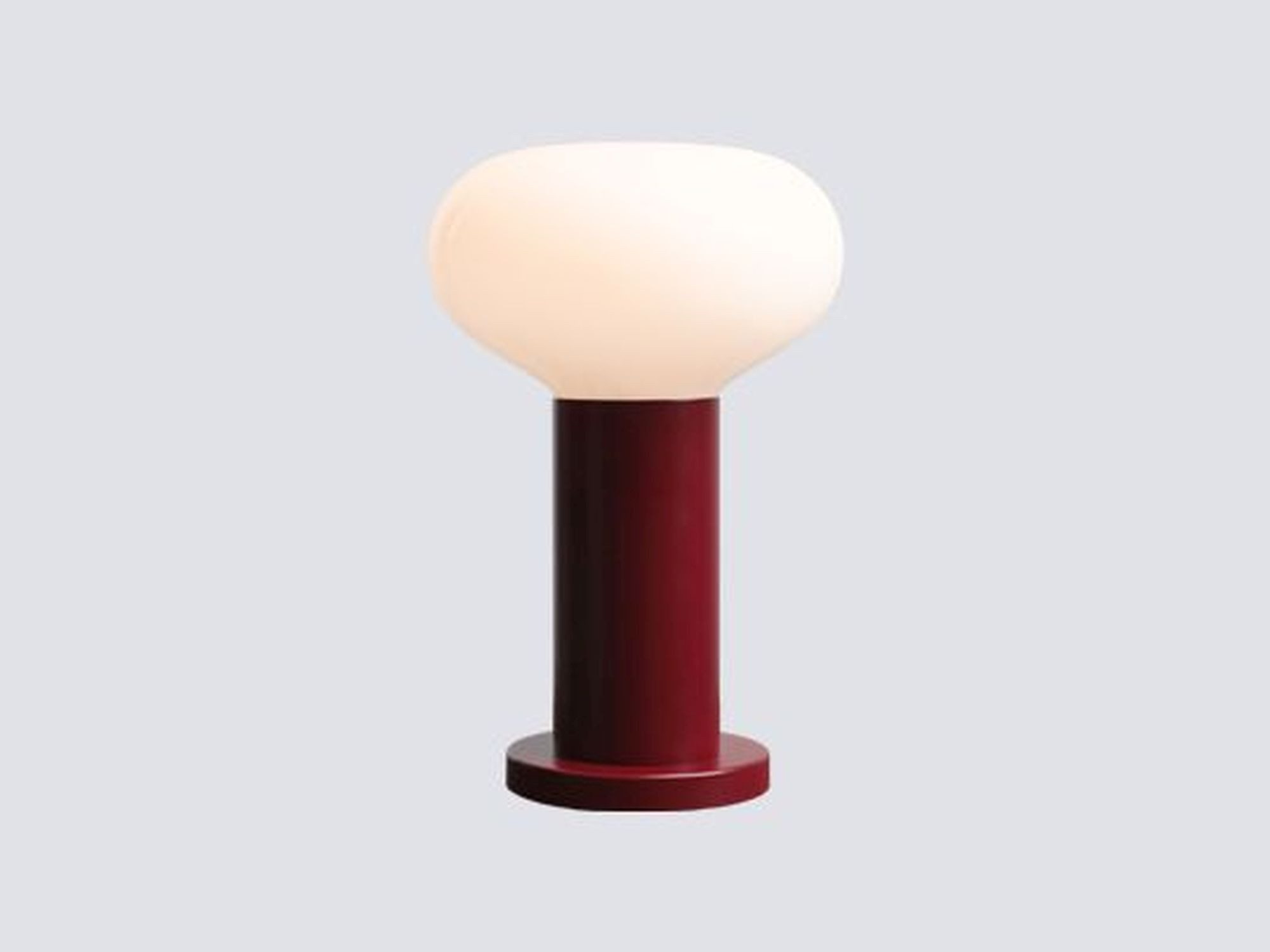 Licht-Erlebnisse Tischleuchte ERAL, Metall Glas E14 Ø 19 cm rund 29 cm hoch Rot Weiß Modern