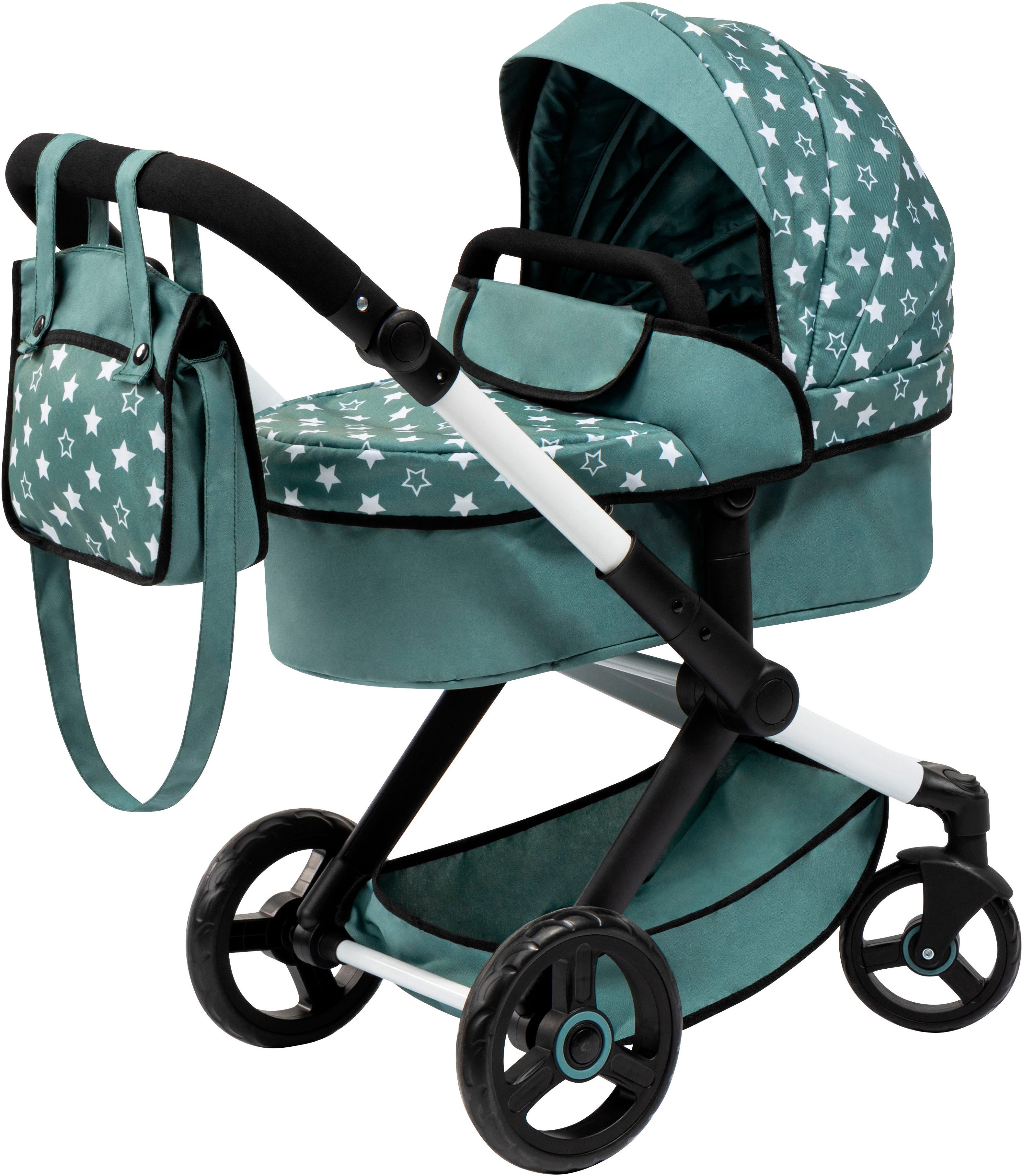 Bayer Kombi-Puppenwagen Xeo, grün Sternchen günstig online kaufen