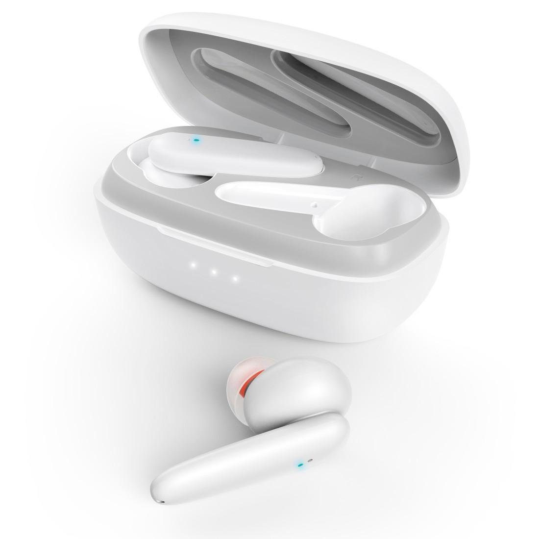 Hama Bluetooth®-Kopfhörer Passion Clear, True Wireless TWS, In Ear Bluetooth-Kopfhörer (Active Noise Cancelling (ANC), Freisprechfunktion, Sprachsteuerung, Active noise cancelling Kopfhörer) weiß