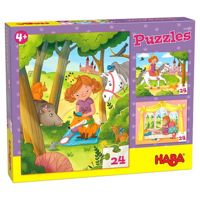 Haba Puzzle HABA 305916 Puzzles Prinzessin Valerie 3 x 24 Puzzleteile
