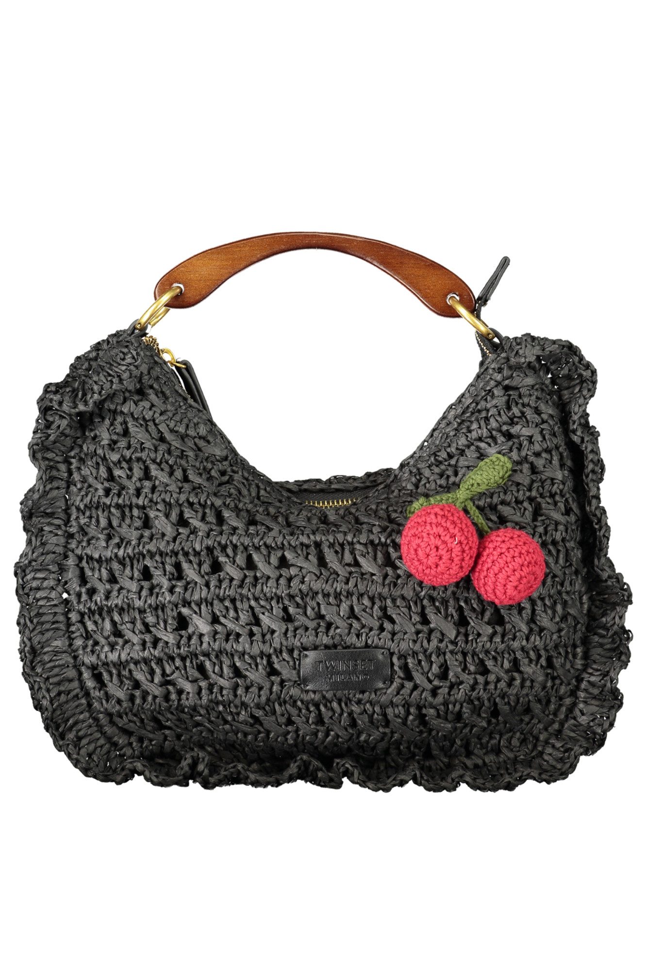 TWINSET Umhängetasche, Elegante schwarze Tasche mit abnehmbarem Schulterriemen und Logo