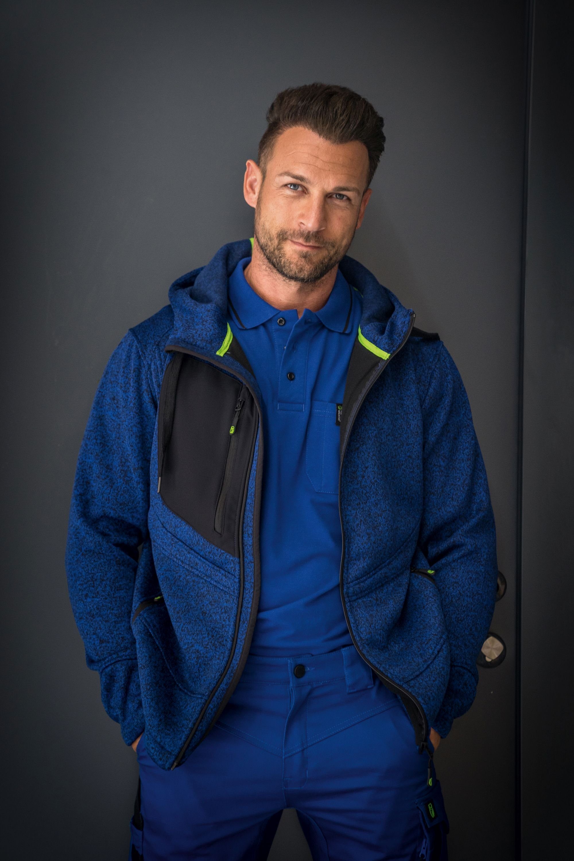 Leibwächter Kapuzenstrickjacke Casual-Line Strickjacke Unisex (Zip-Hoodie mit weicher Innenseite) Jackensaum mit Gummizug, verstellbare Kapuze mit Flachkordel