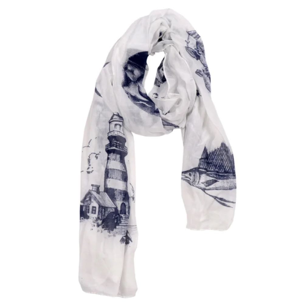 Goodman Design Modeschal Sommer Schal mit Leuchtturm Motiv, Extra weiche Verarbeitung .
