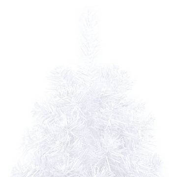 vidaXL Künstlicher Weihnachtsbaum Künstlicher Halber Weihnachtsbaum mit Ständer Weiß 120 cm PVC