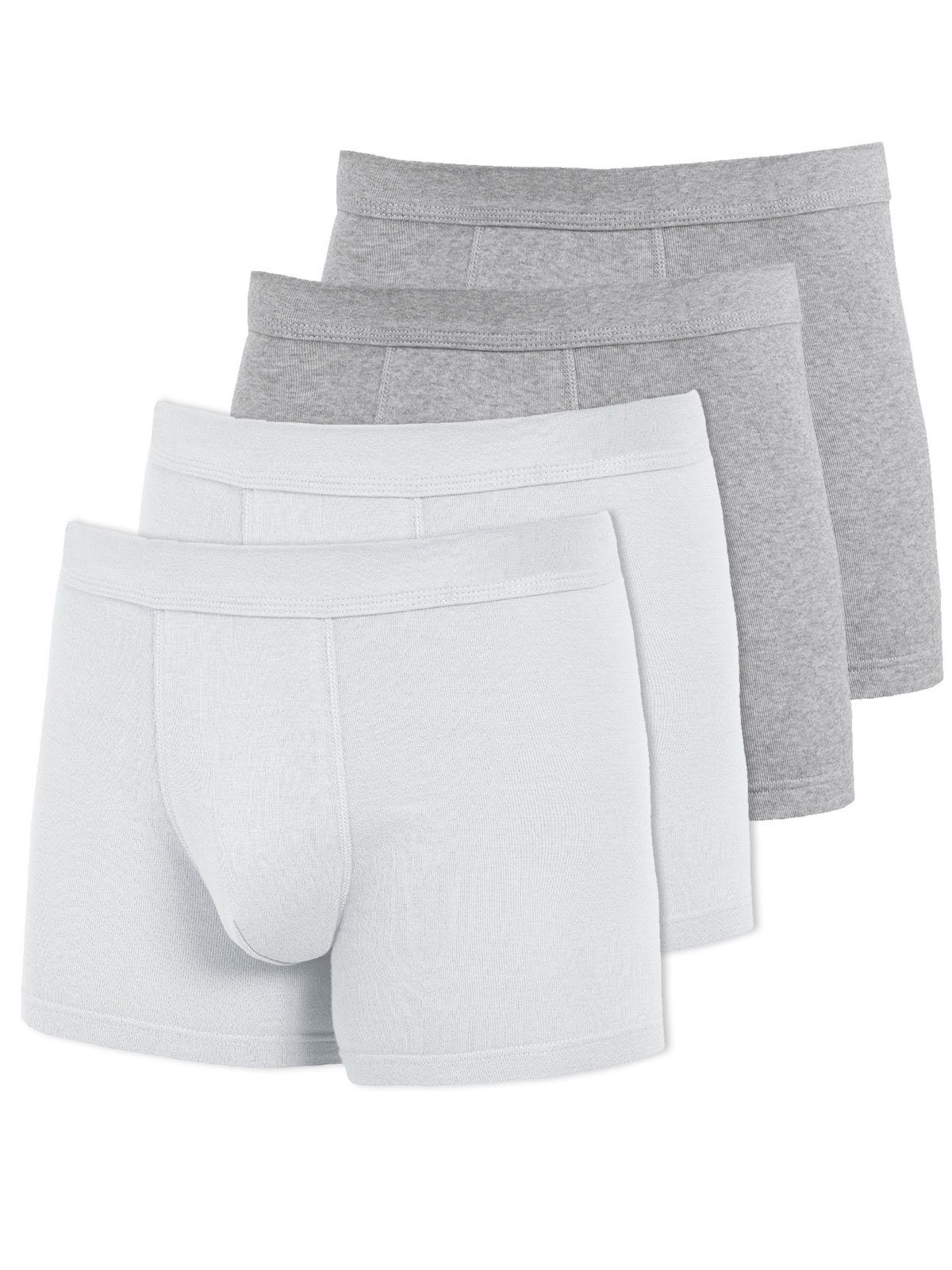 KUMPF Retro Pants (Spar-Set, steingrau-melange 4er Pants Cotton Sparpack Herren Bio - 4-St) weiss