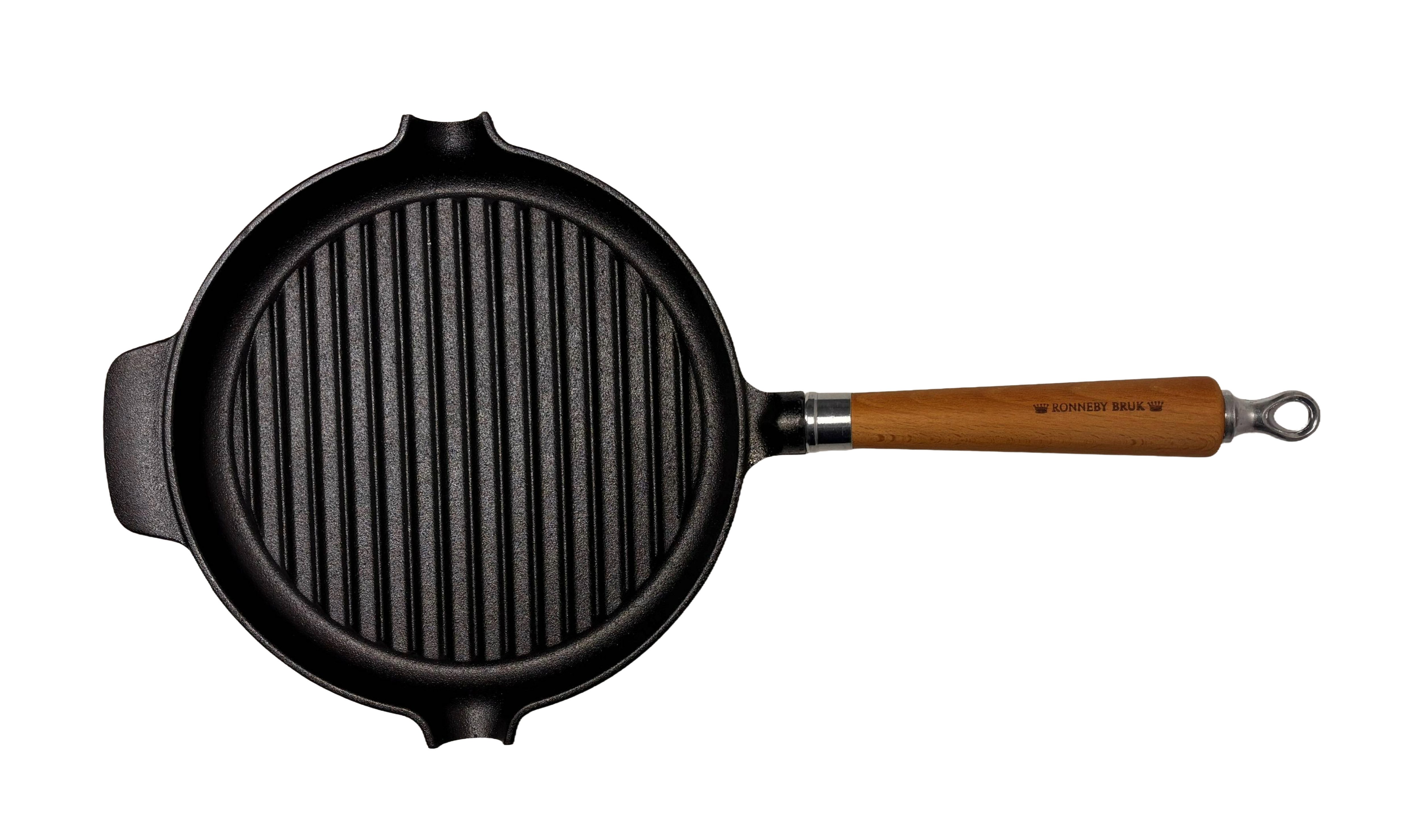 Ronneby Bruk Grillpfanne Maestro, Pfanne, Ø 25 cm, mit Holzgriff, Gusseisen (1-tlg)